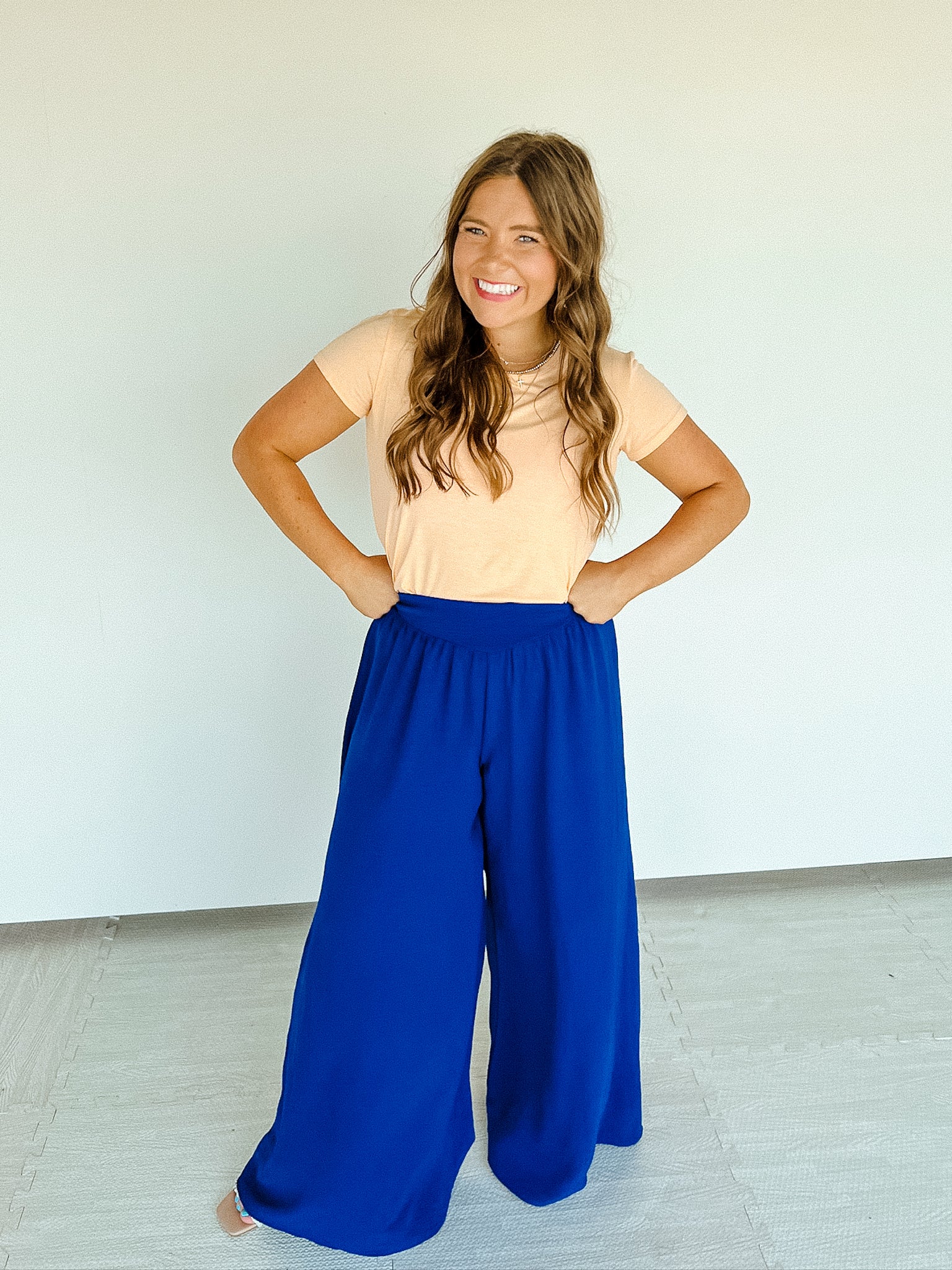 Coraline Crepe Wide Leg Pants - Bright Spring Blue