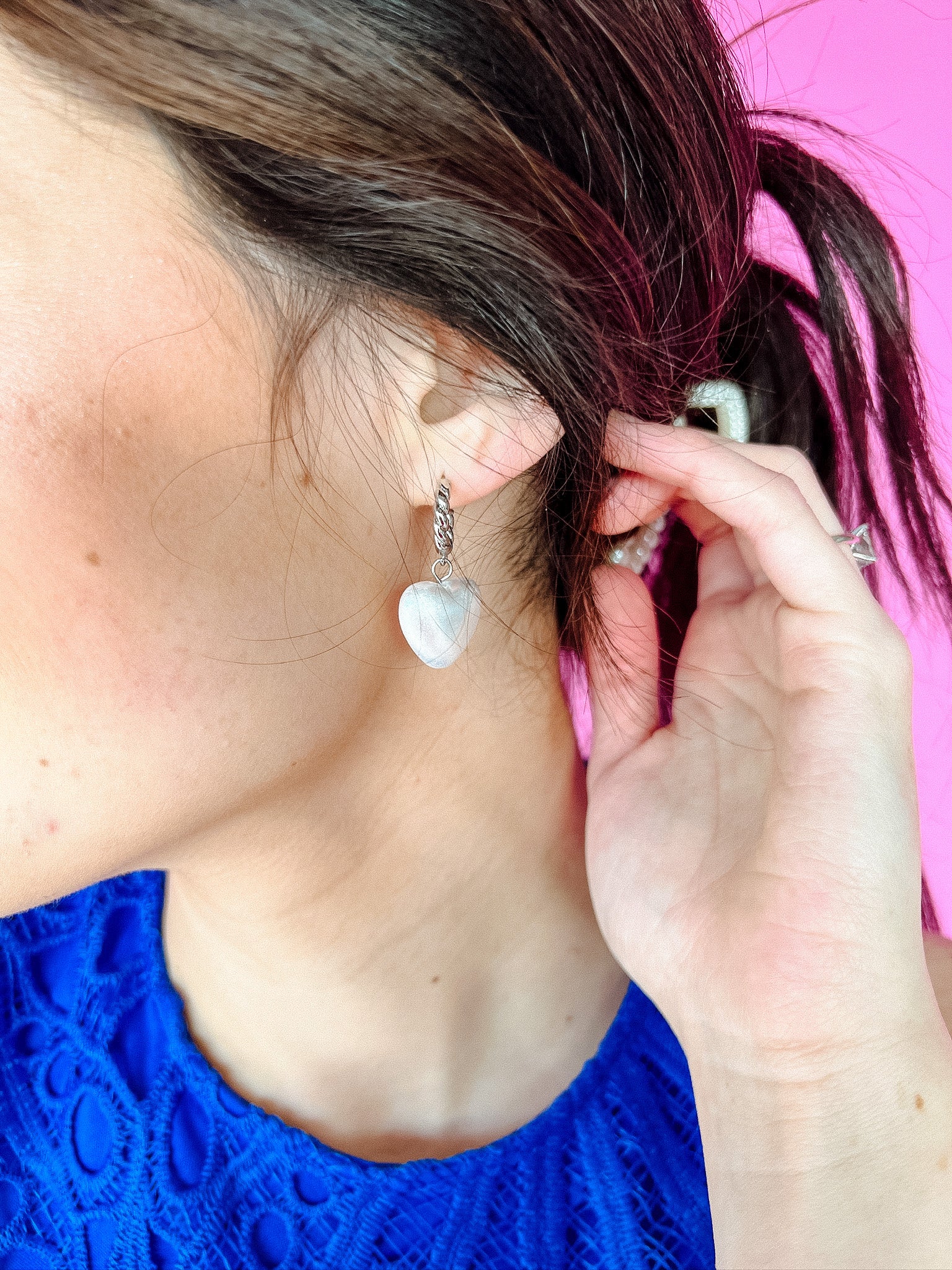[Treasure Jewels] Hey Darling Pearl Drop Earrings - Silver