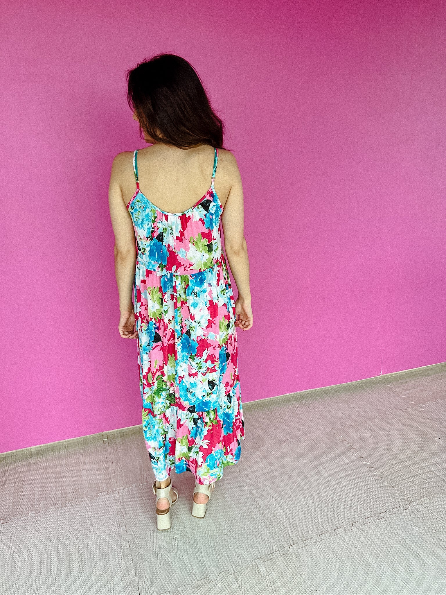 Jessie Maxi Dress - Fuchsia + Turquoise + Cerise