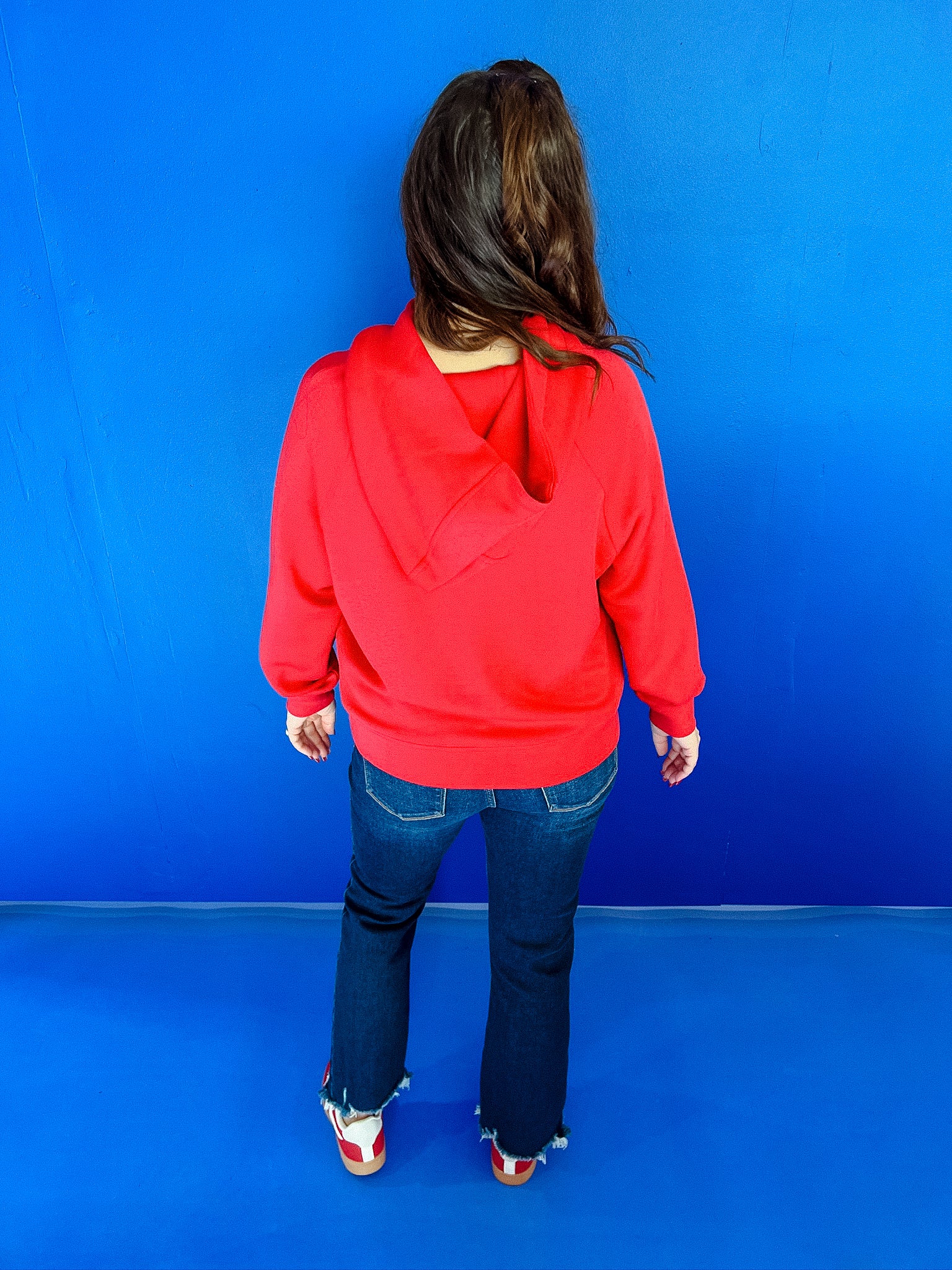 Lula Quarter Zip Hoodie - True Red