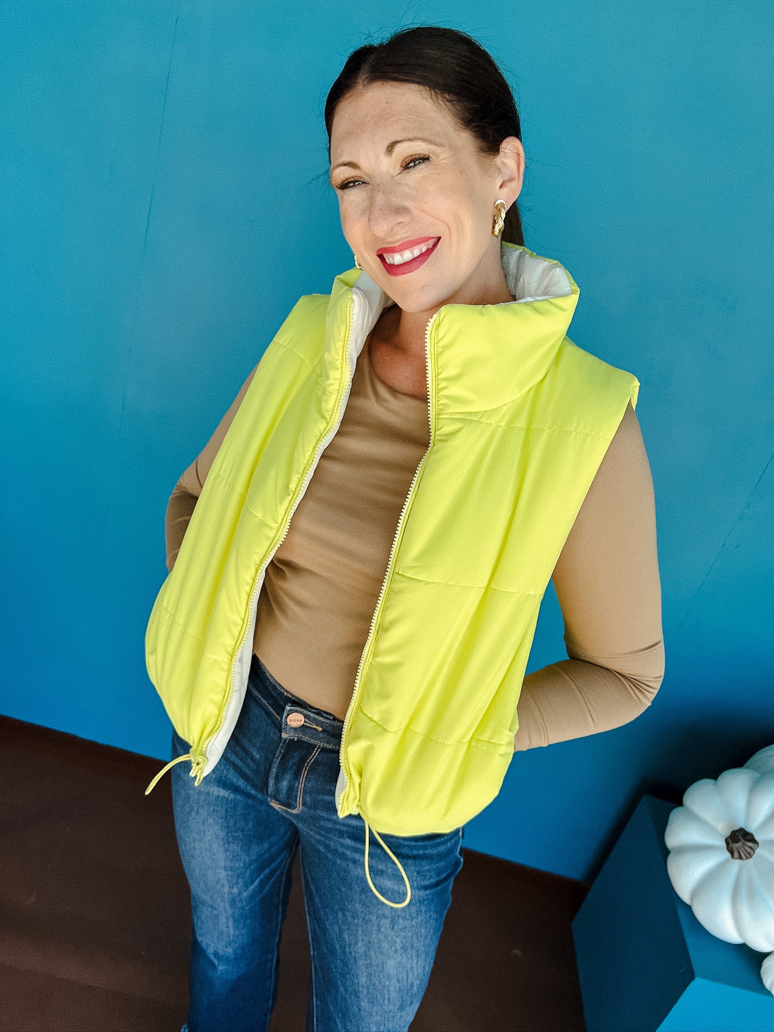 Briston Reversible Puffer Vest - Lemon Lime