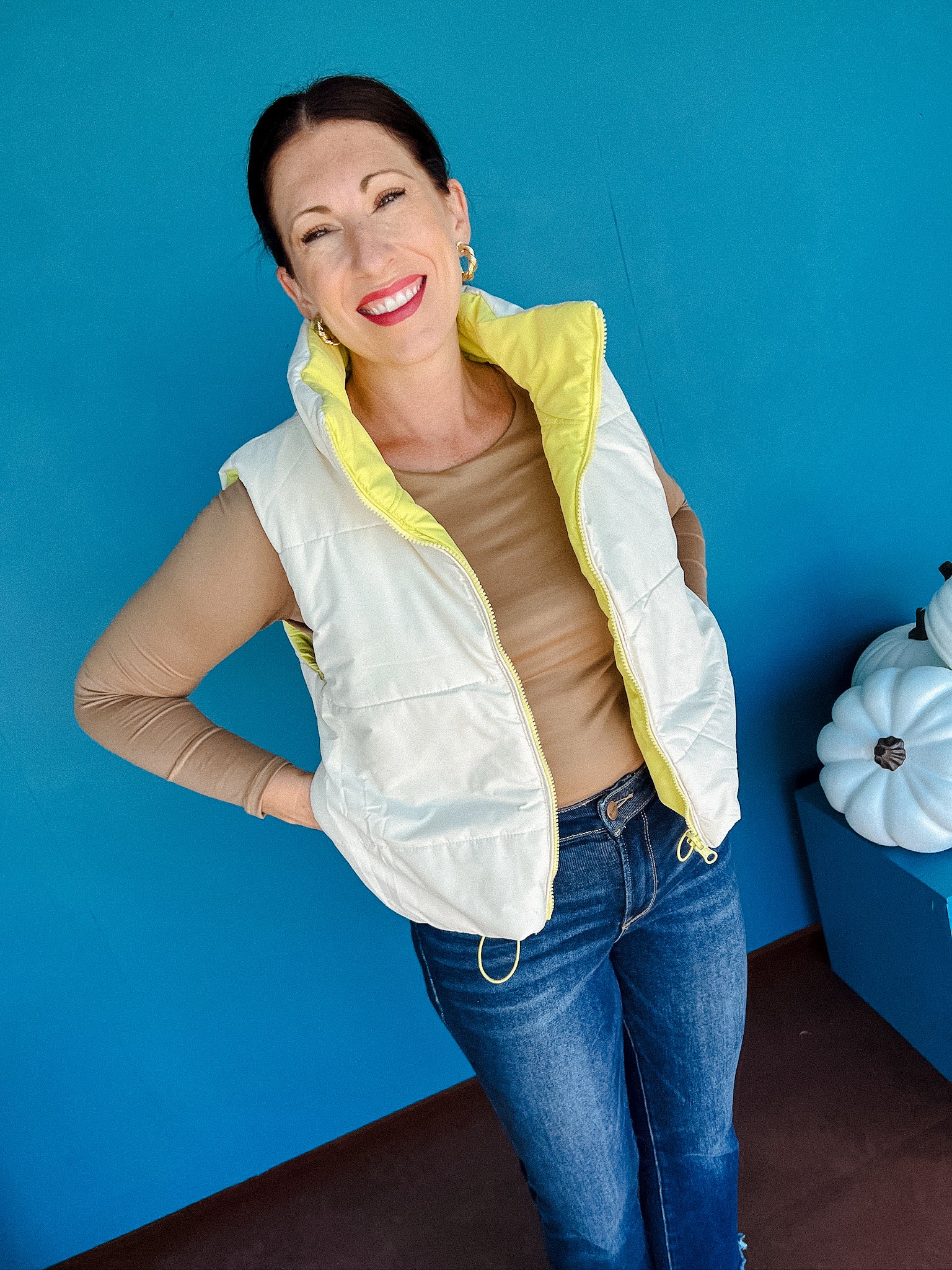 Briston Reversible Puffer Vest - Lemon Lime