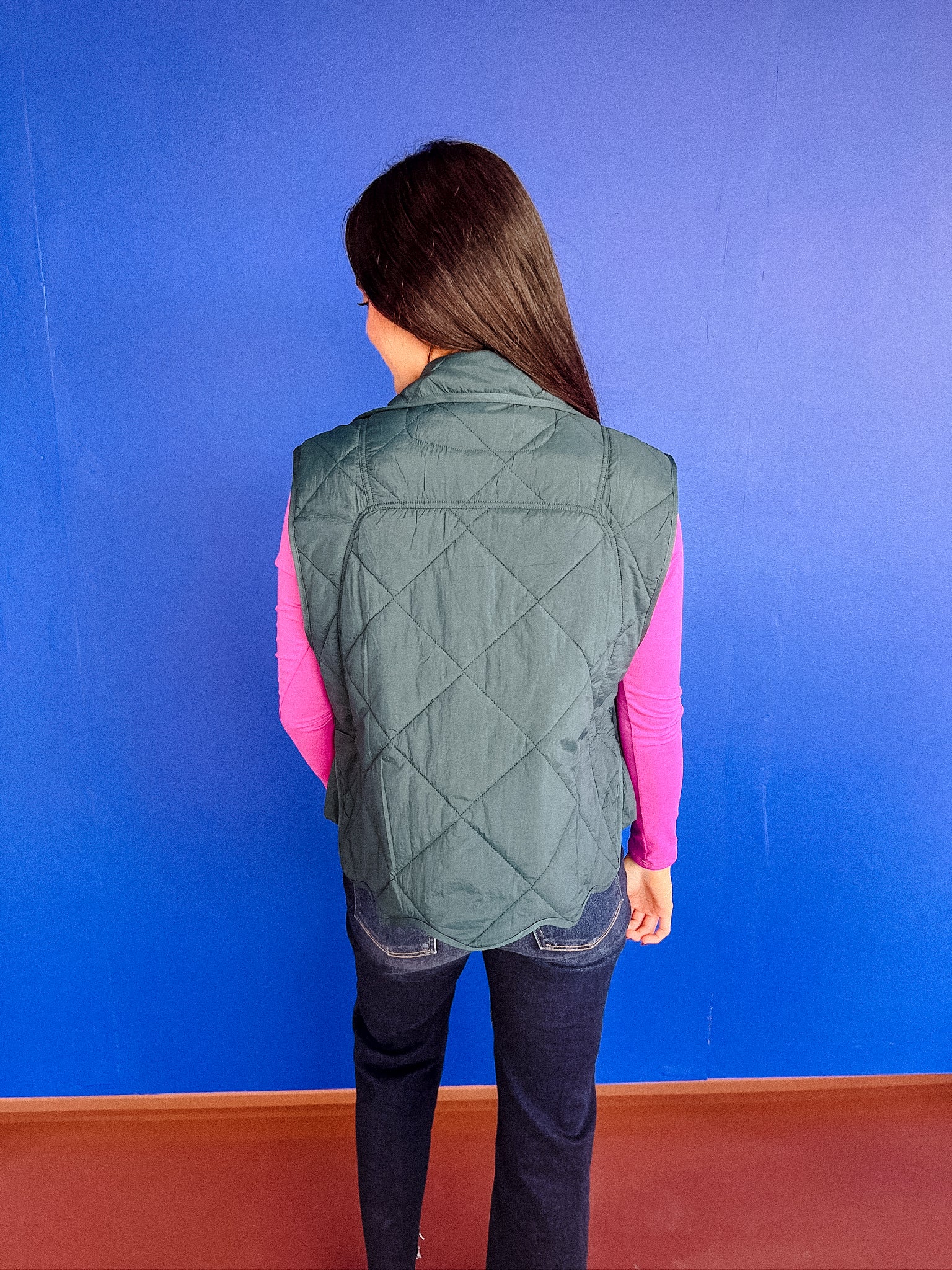 Melora Puff Vest - Dark Cool Green