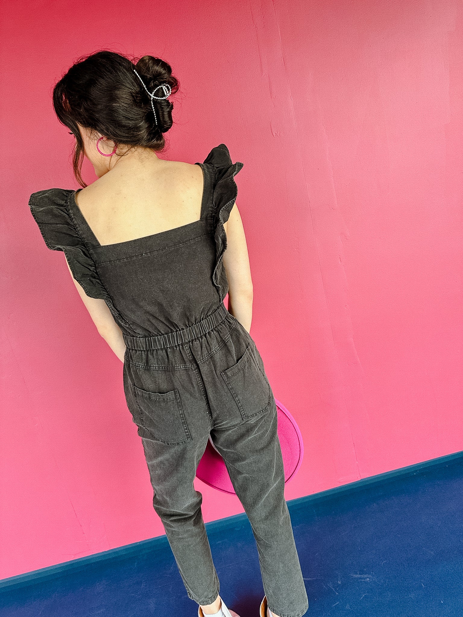 Merrick Ruffle Jumpsuit - Black