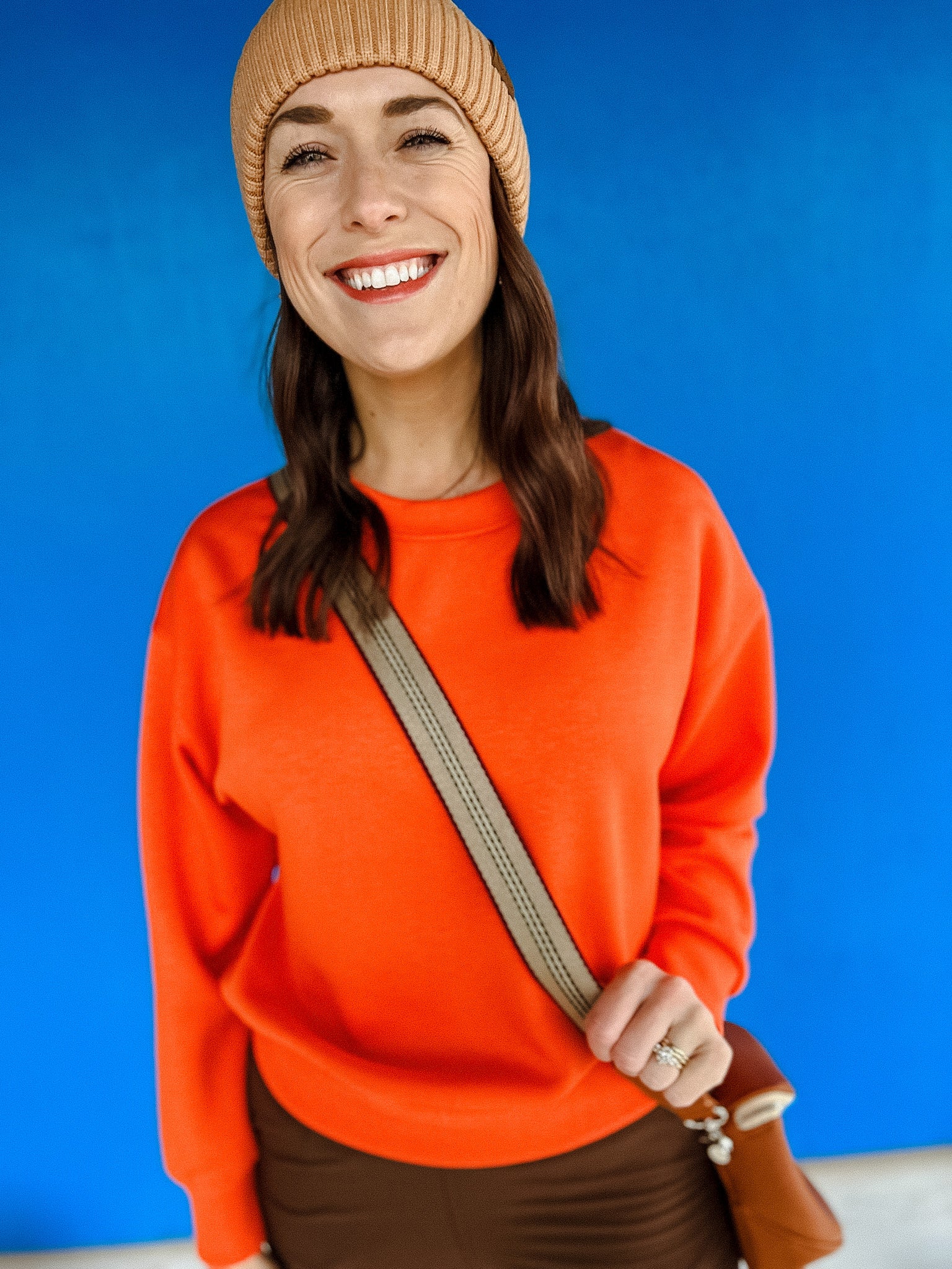 Mia Scuba Sweatshirt - Orange