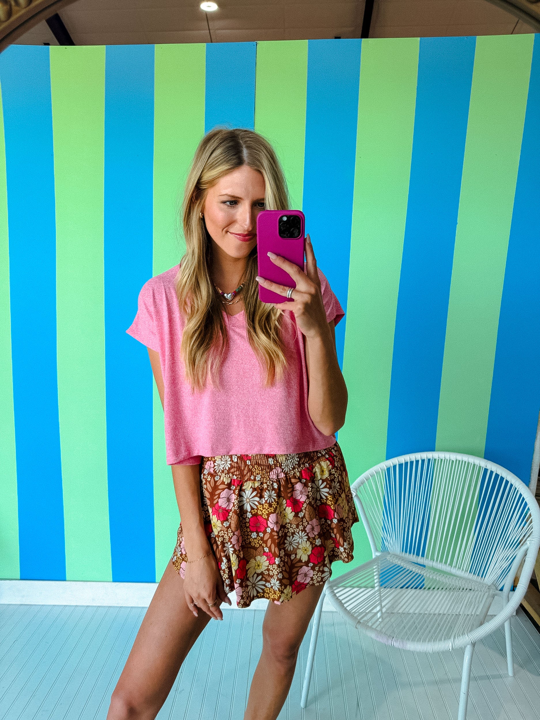 Jenni Super Soft V-Neck Tee - Warm Pink