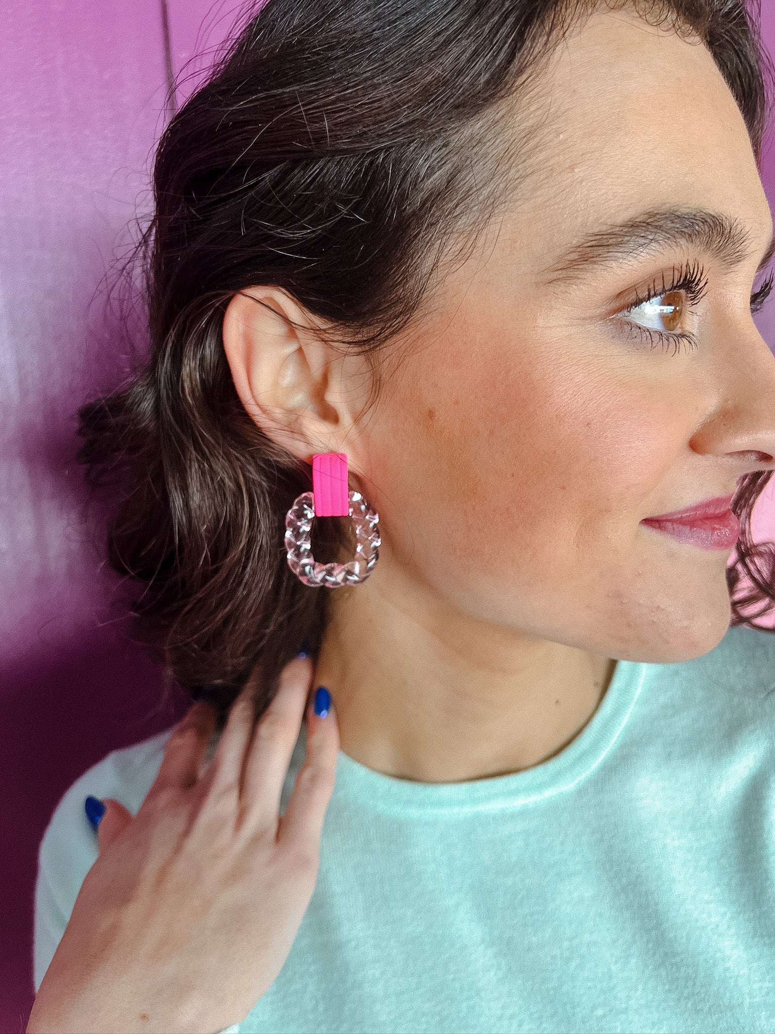 Ariel Earrings - Hot Pink