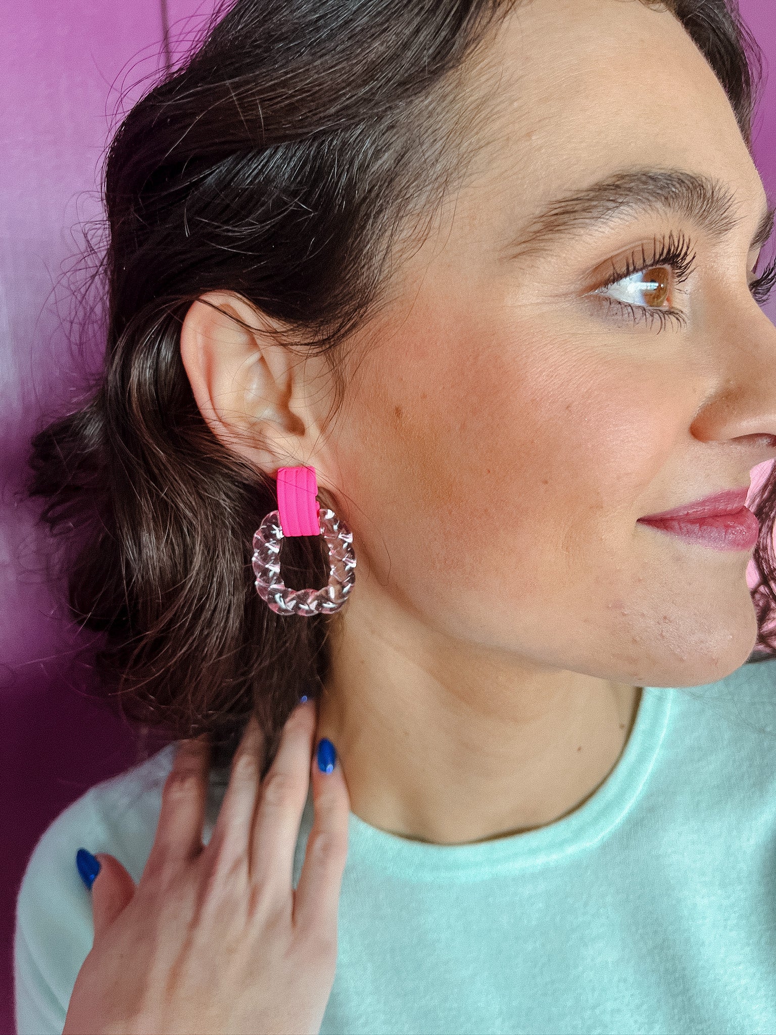 Ariel Earrings - Hot Pink