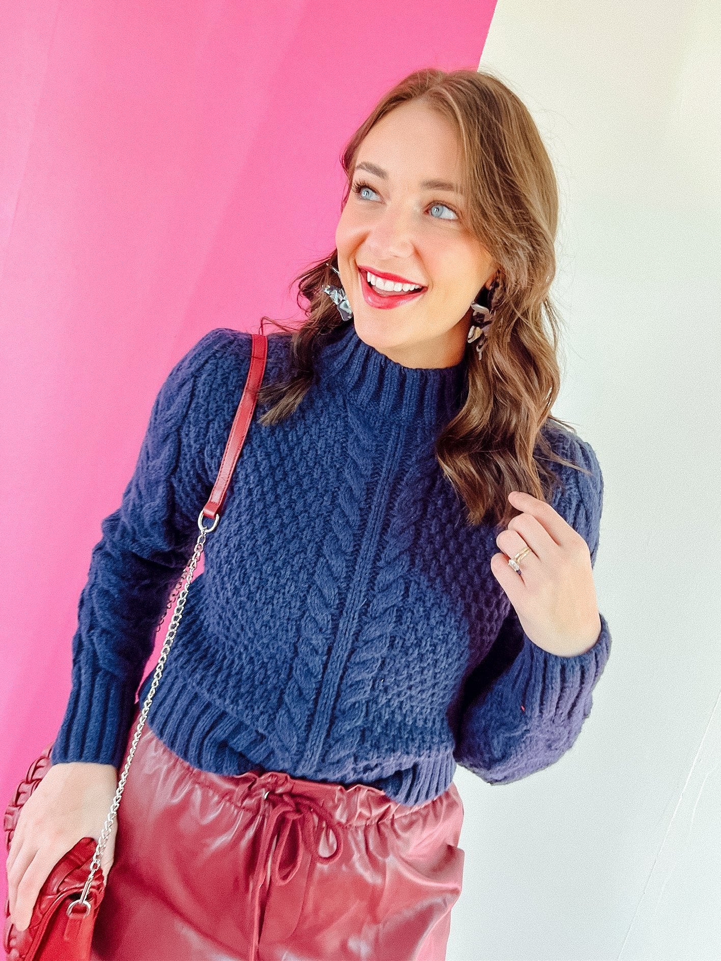 Carol Cableknit Sweater - French Navy