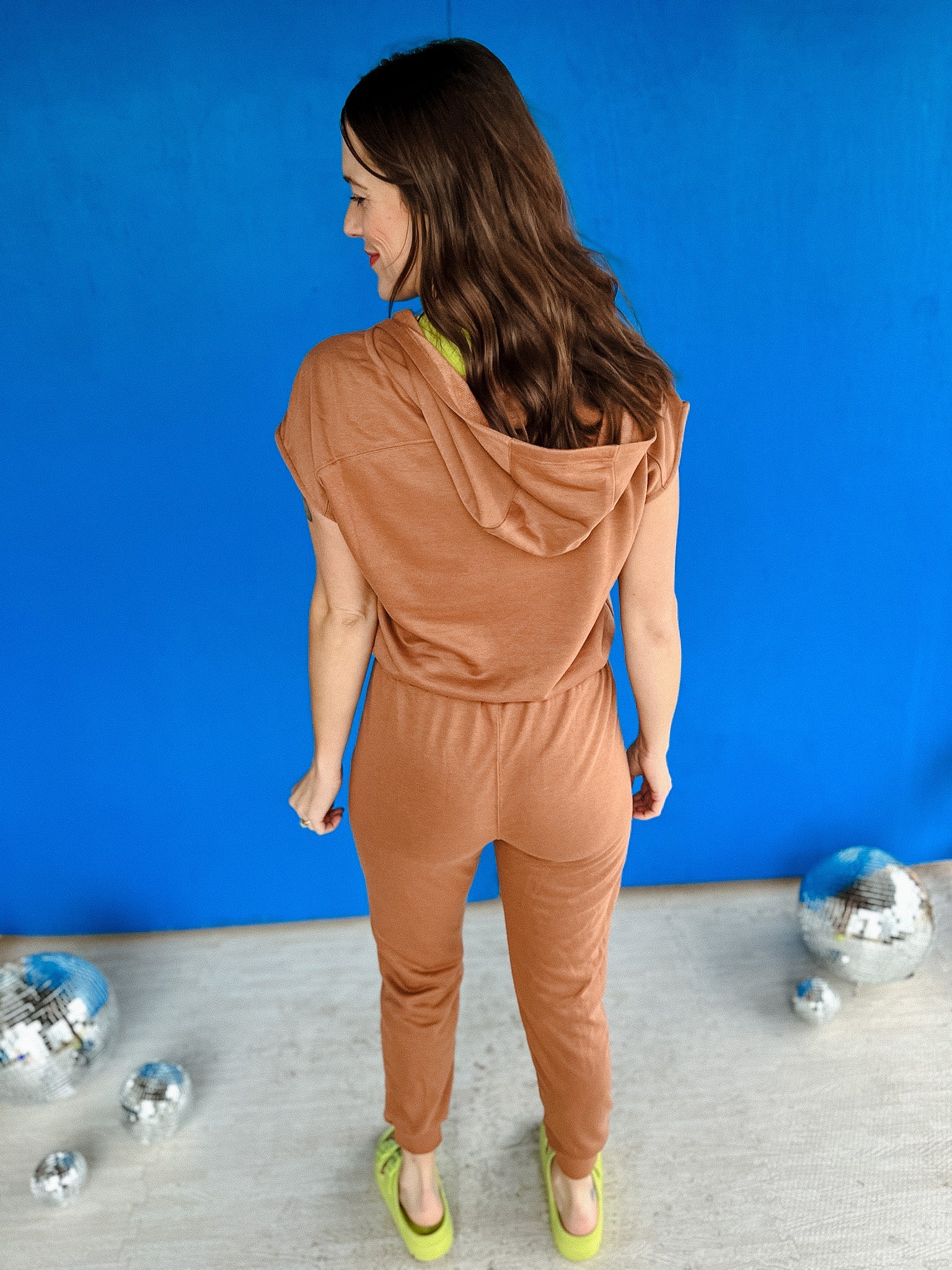 Gladys French Terry Jumpsuit - Muted Rust