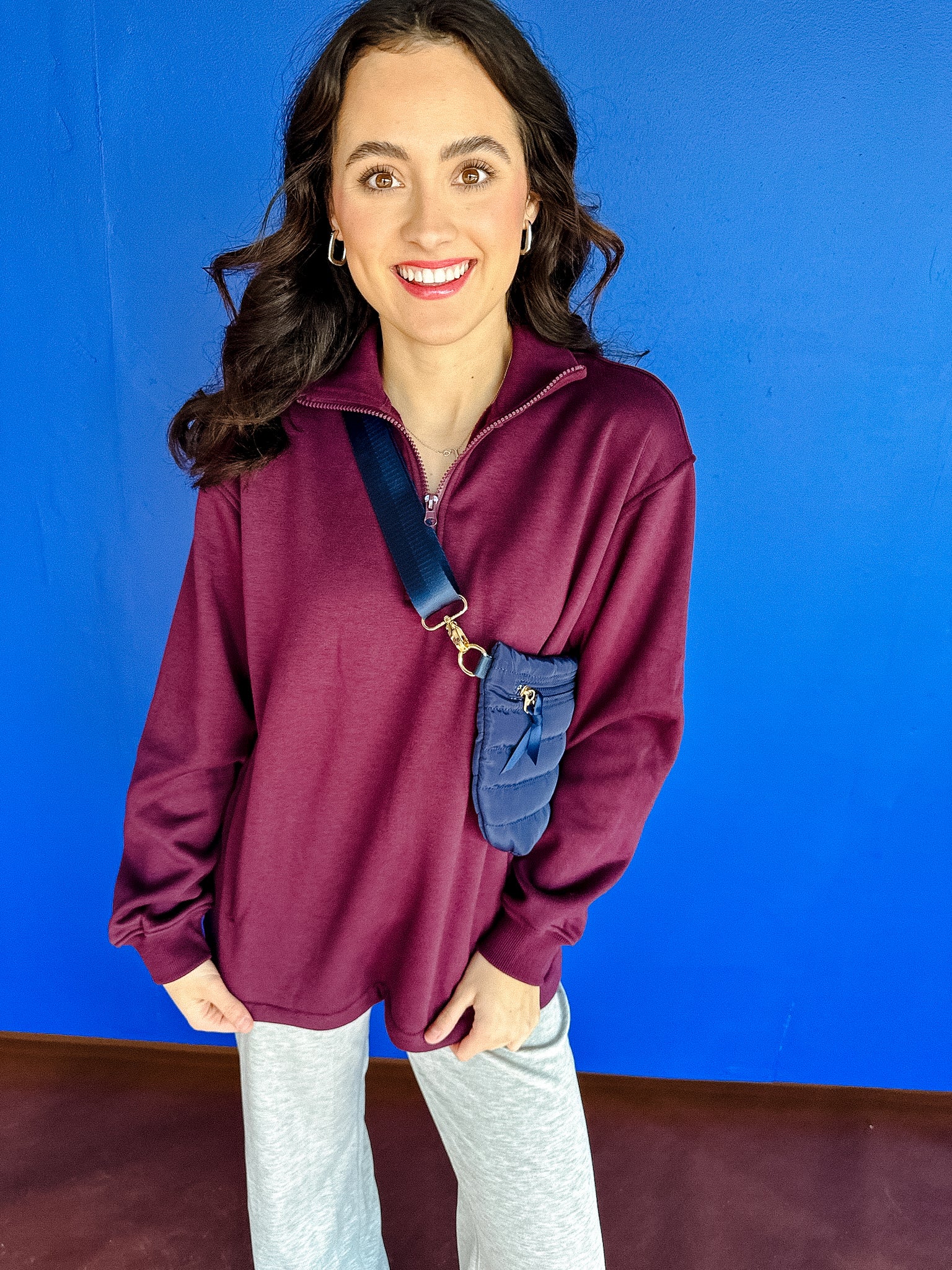 Donna Half Zip Pullover - Damson