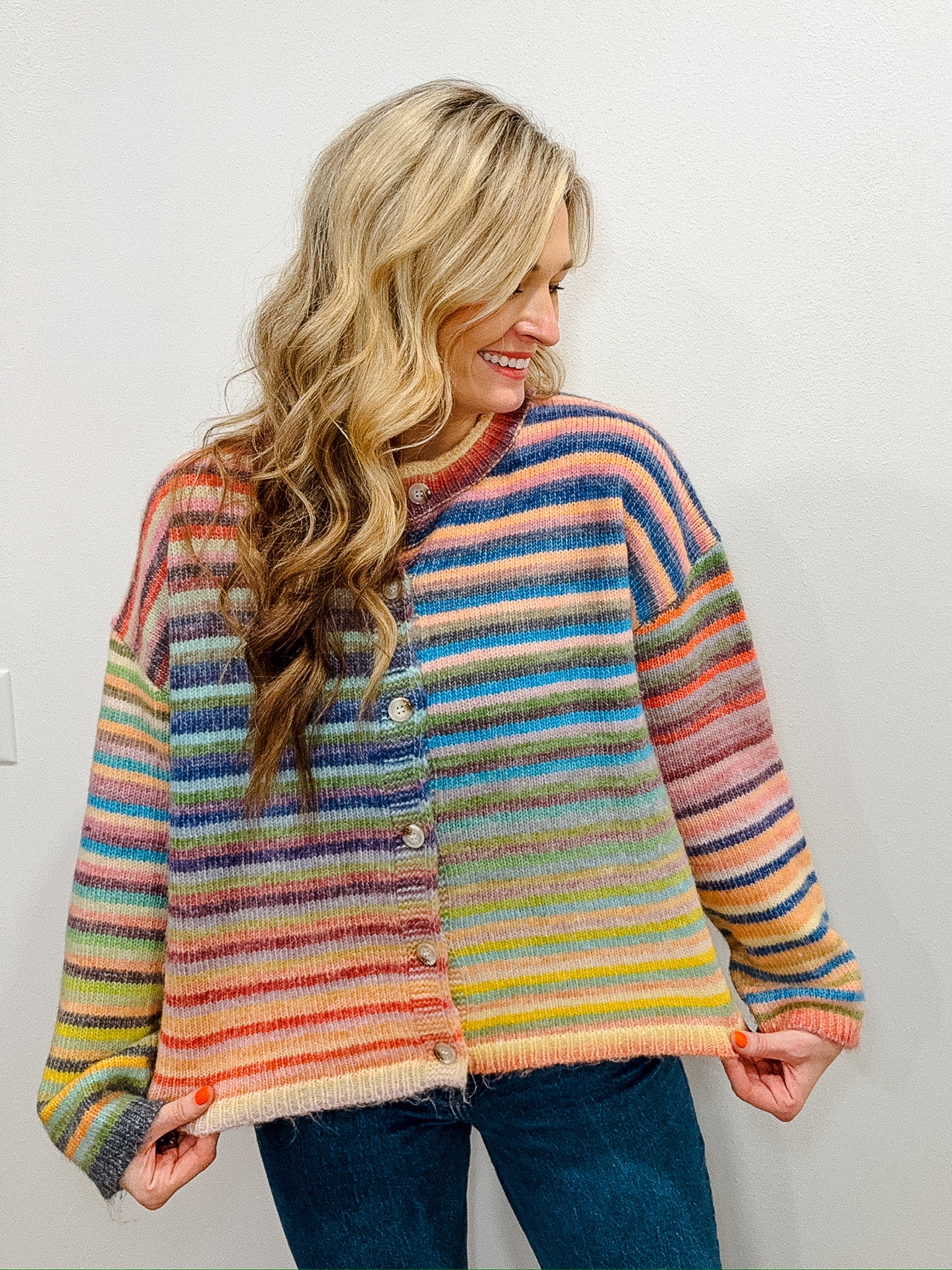 Confetti Cloud Striped Cardigan