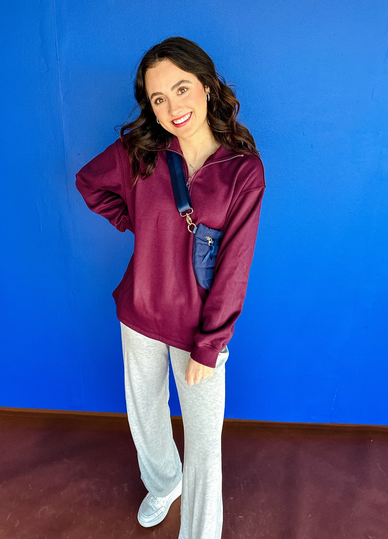 Donna Half Zip Pullover - Damson