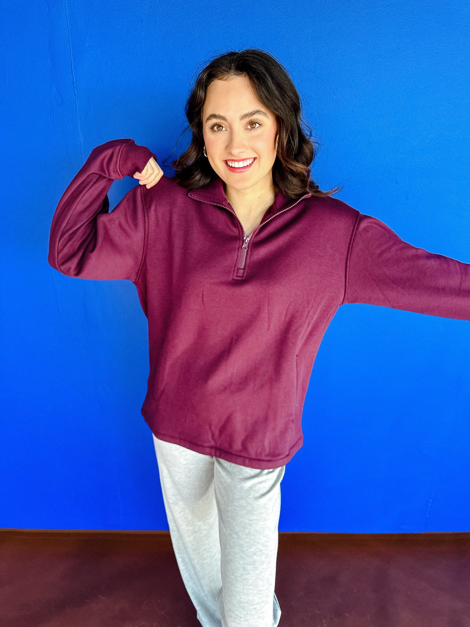 Donna Half Zip Pullover - Damson