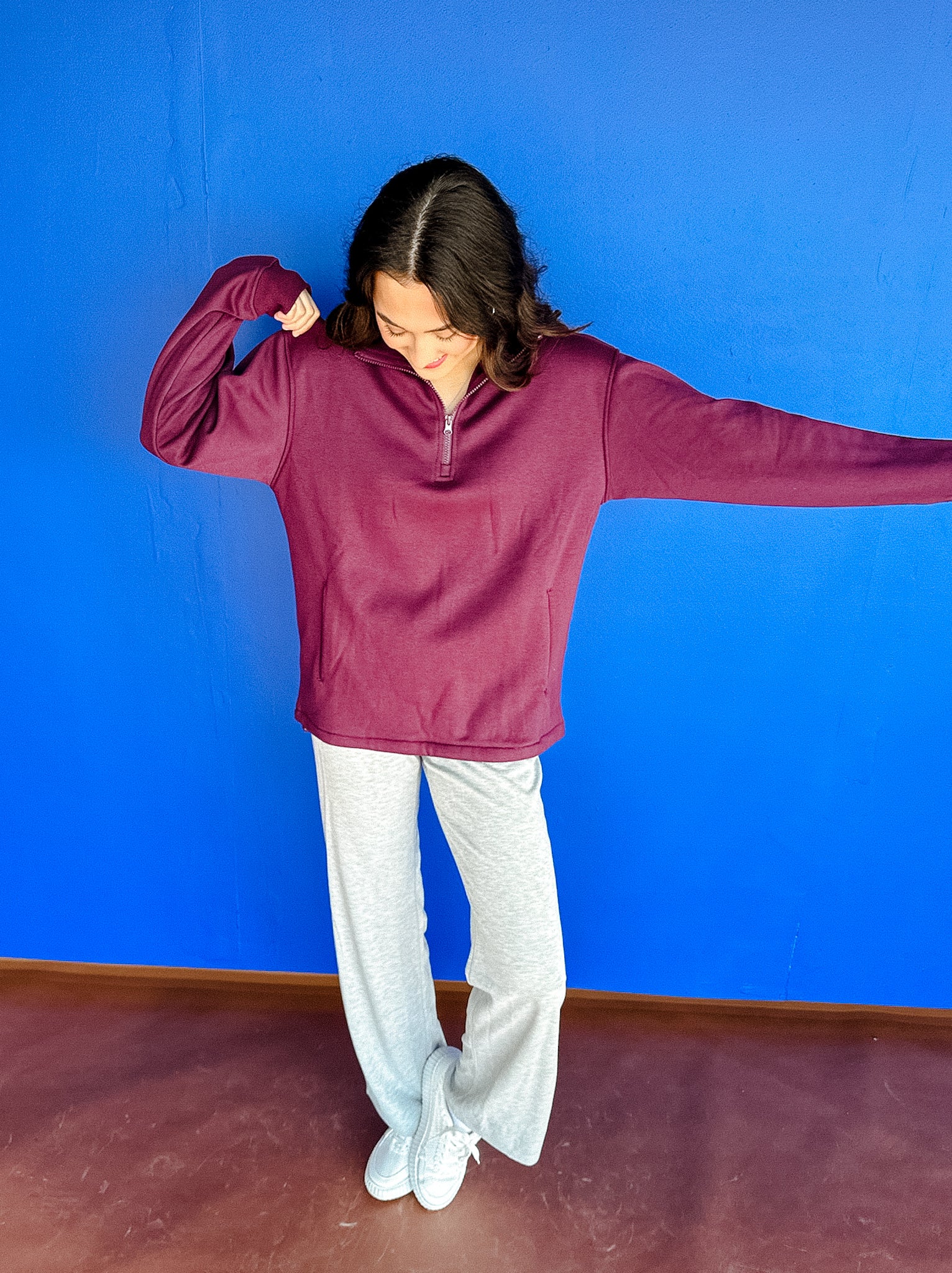 Donna Half Zip Pullover - Damson