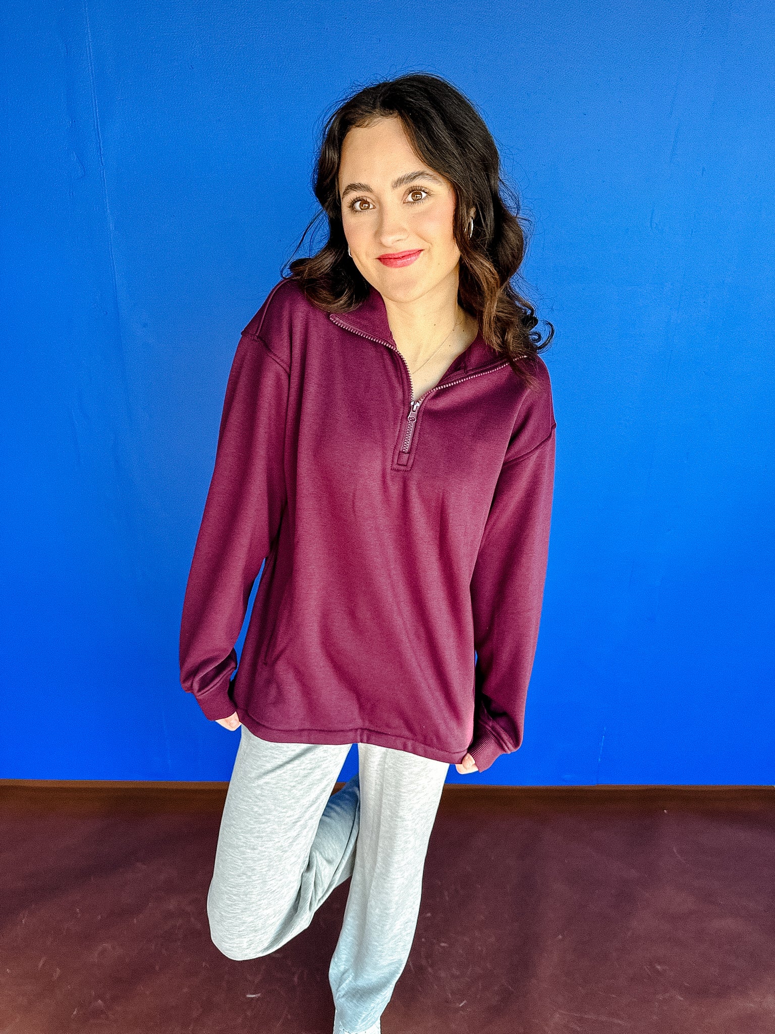 Donna Half Zip Pullover - Damson