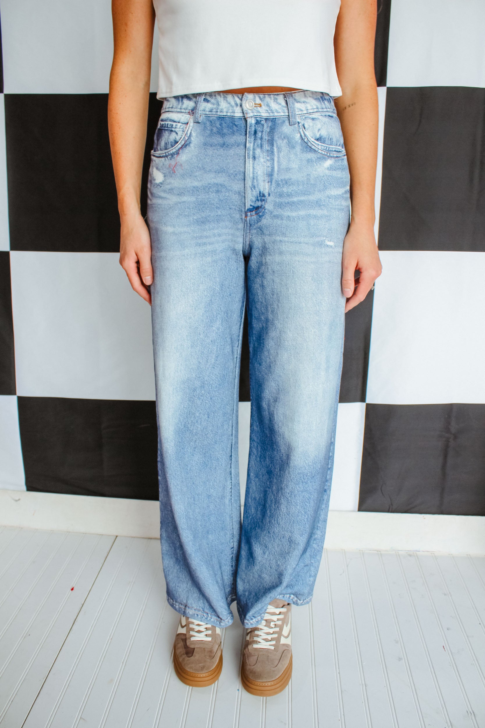 Walk the Line Denim Sweatpants - Cool Wash