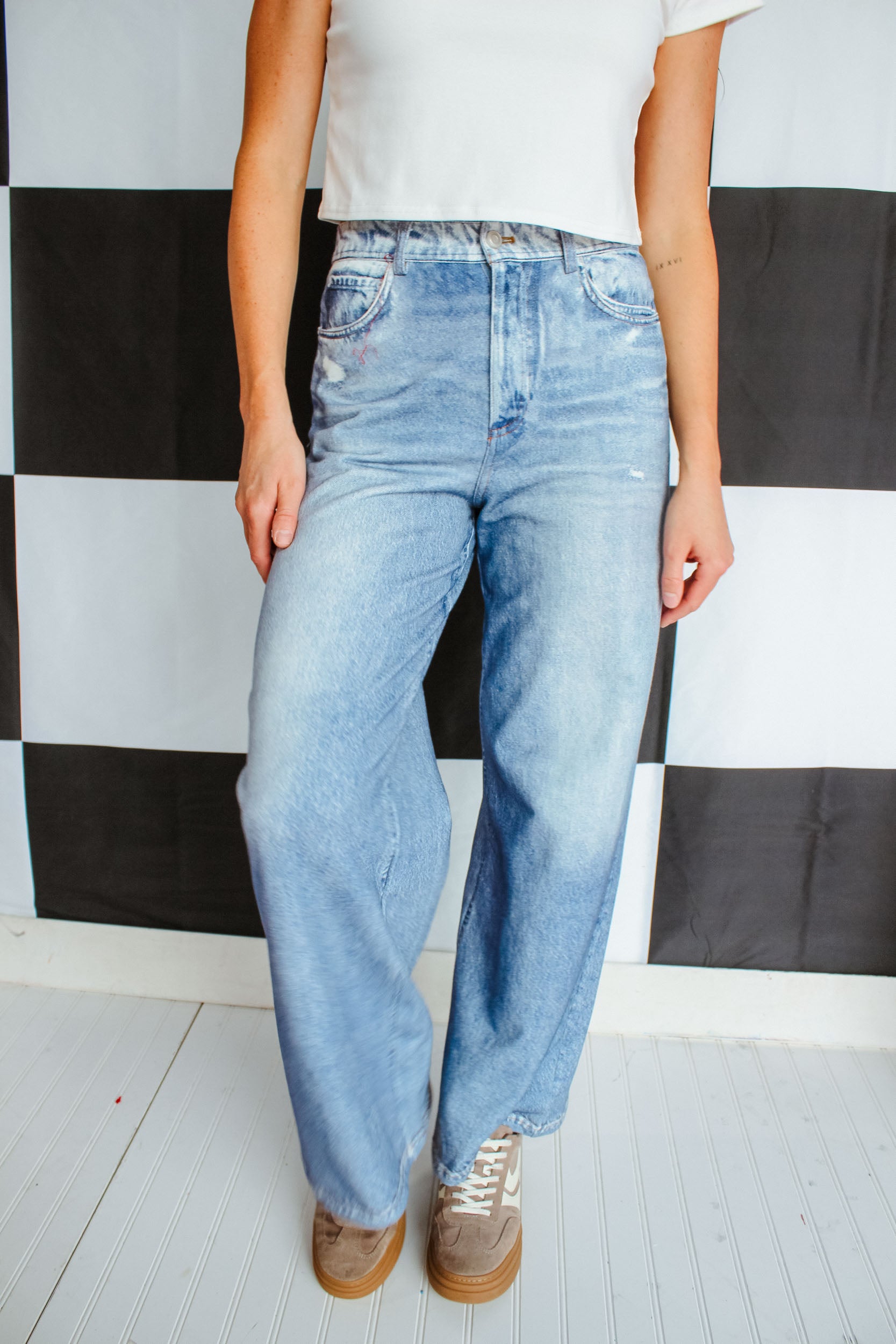 Walk the Line Denim Sweatpants - Cool Wash