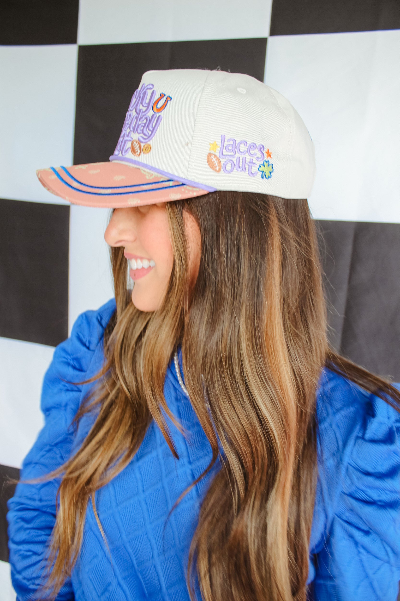 Lucky Me Game Day Hat - Lavender + Camel