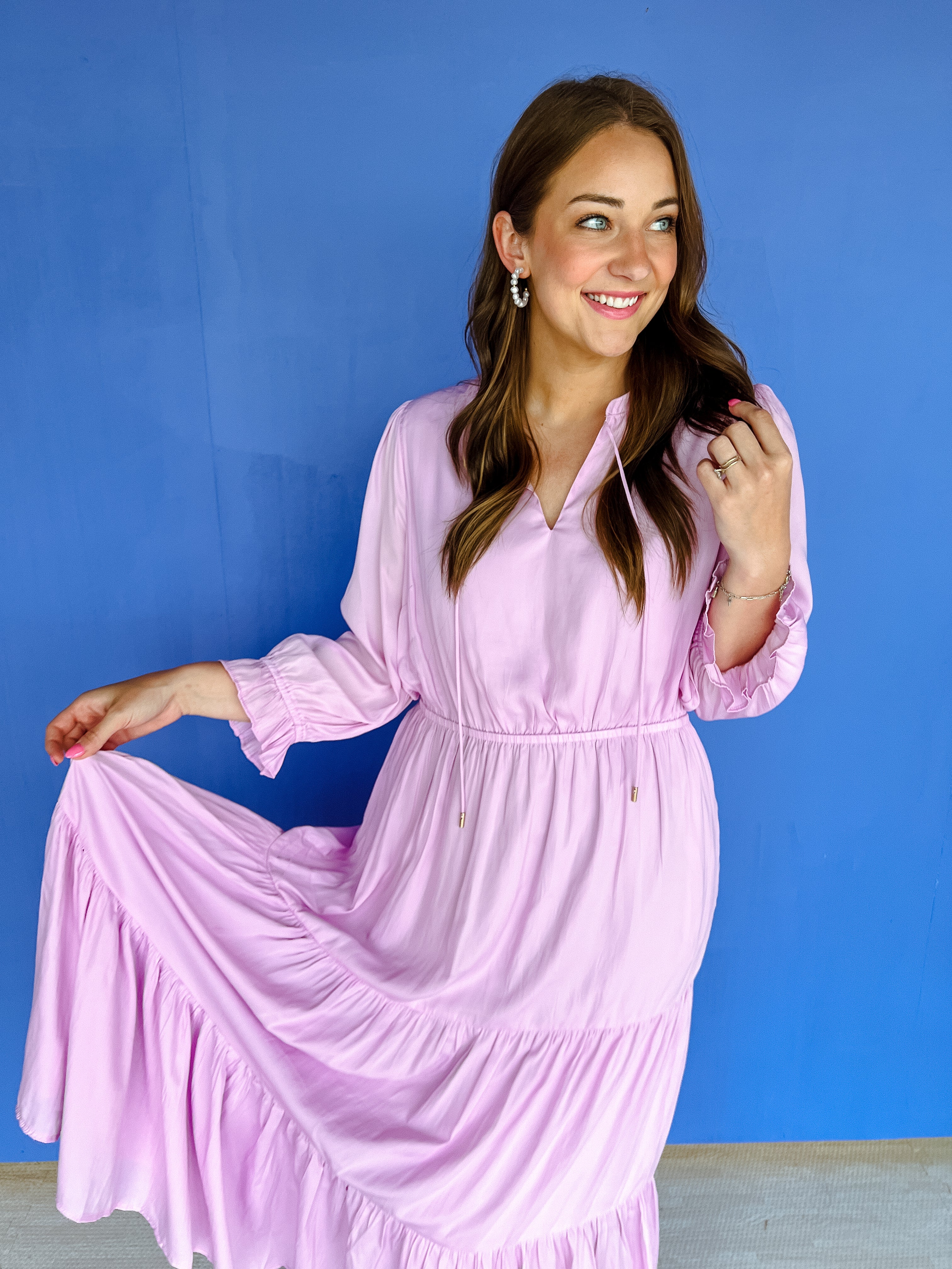 Knox Satin Maxi Dress - Lilac