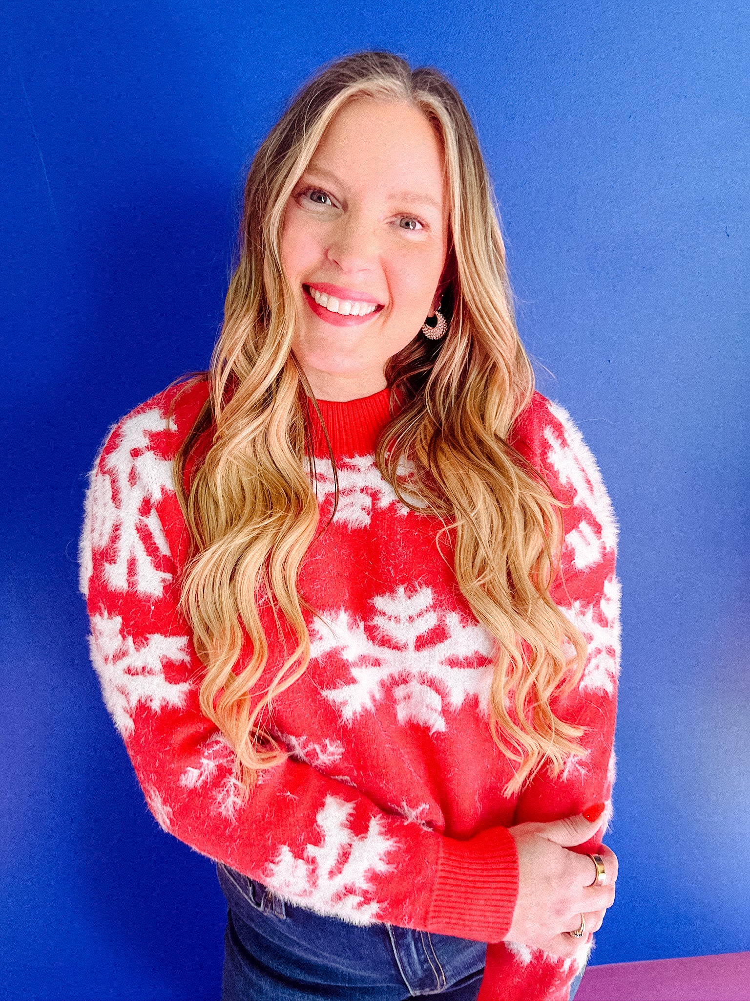 Wonderland Snowflake Sweater - True Red