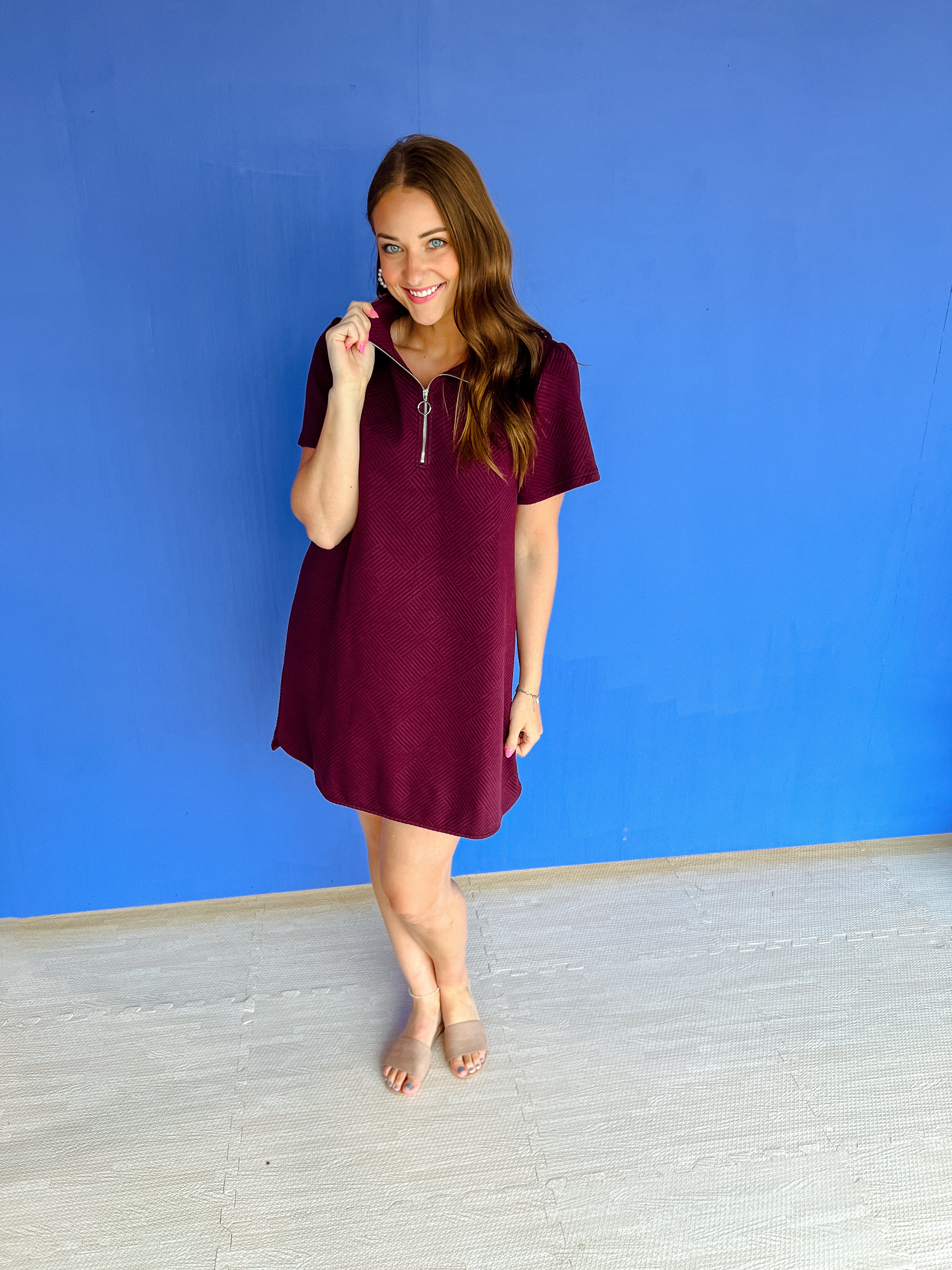 [Ellevate Basics] Juliana Mini Dress - Damson/Smoked Grape
