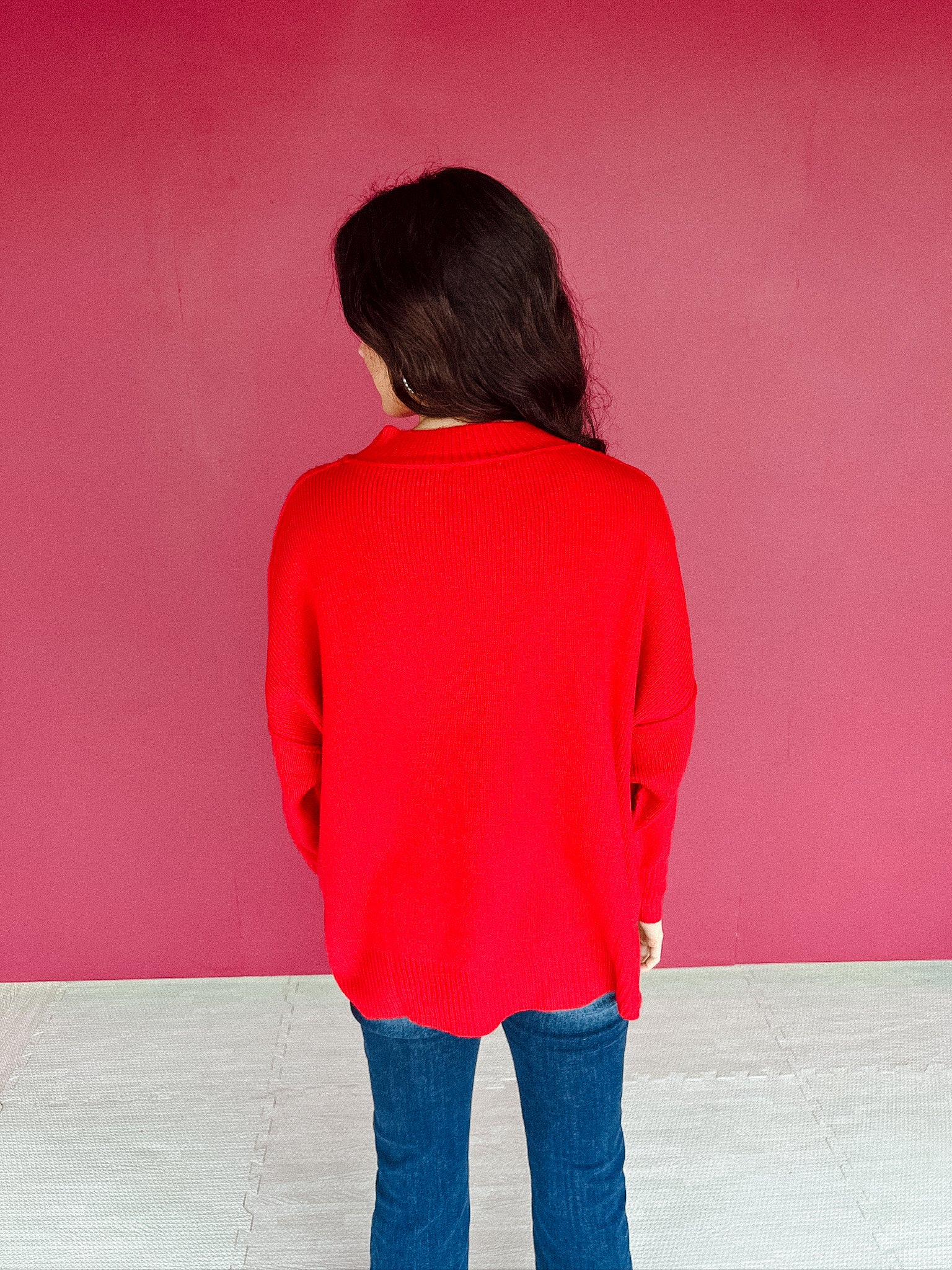 Stylish Bandit Oversized Sweater - True Red