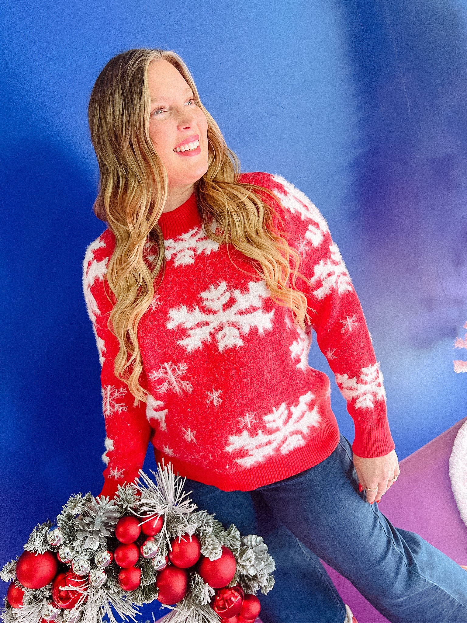 Wonderland Snowflake Sweater - True Red