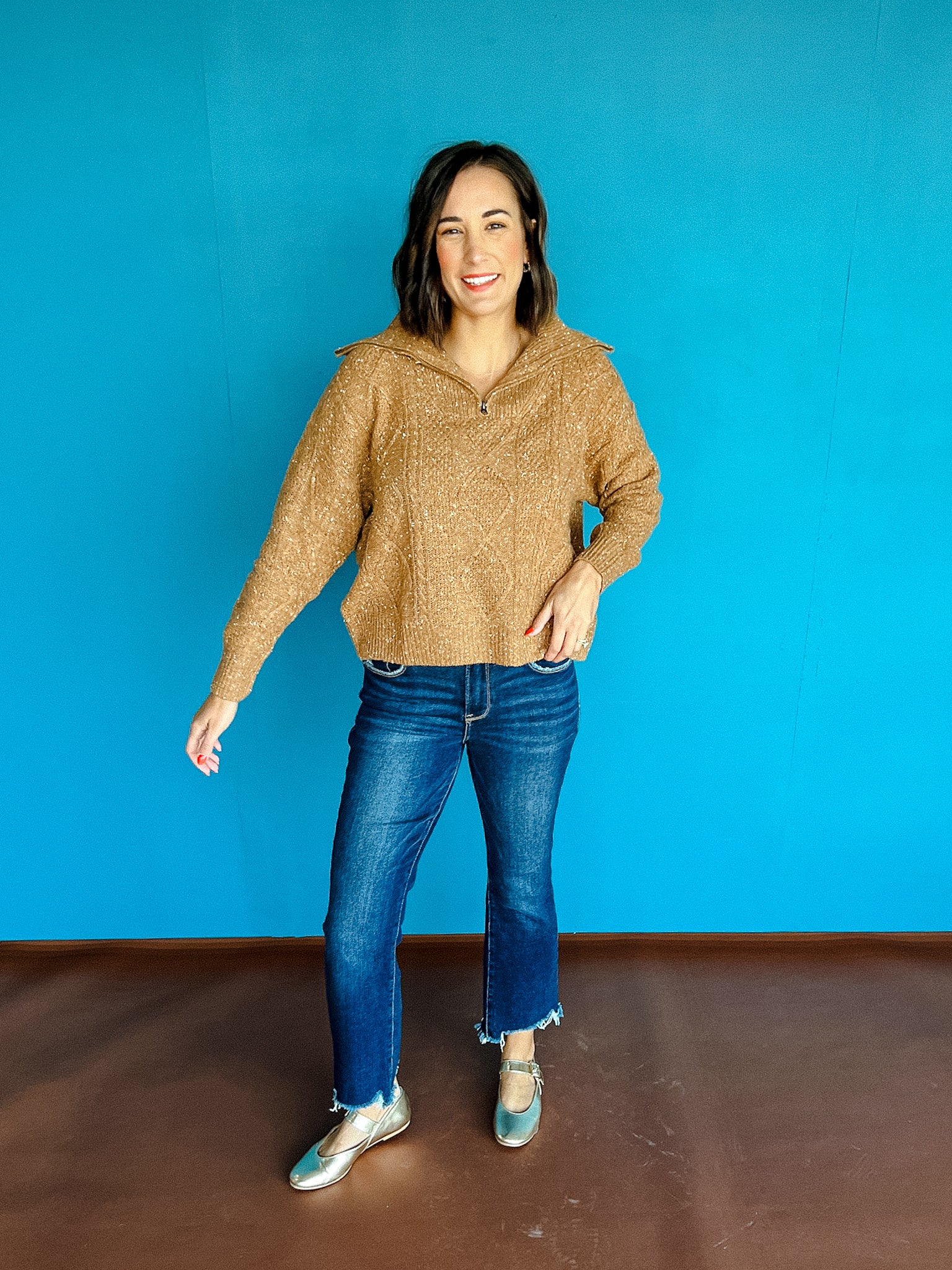 Helena Cableknit Sweater - Tan