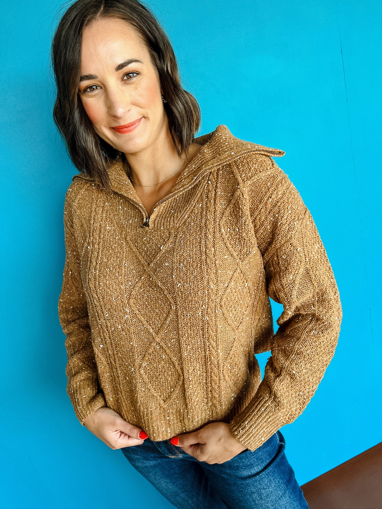 Helena Cableknit Sweater - Tan