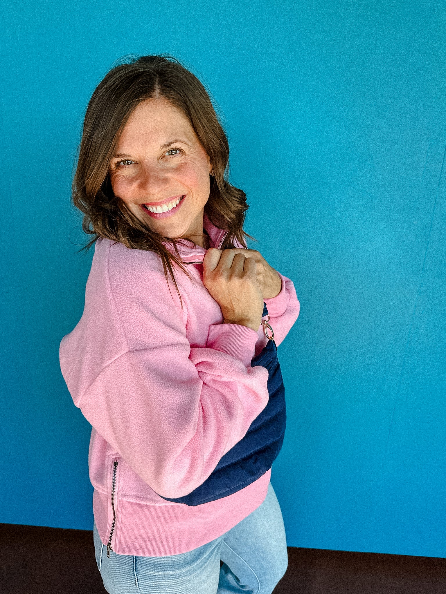 Staying In Entro Quarter Zip - Vibrant Clover