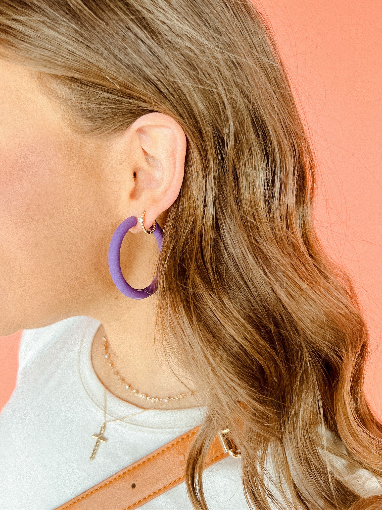 [Treasure Jewels] In the Loop Hoop Earrings - Violet