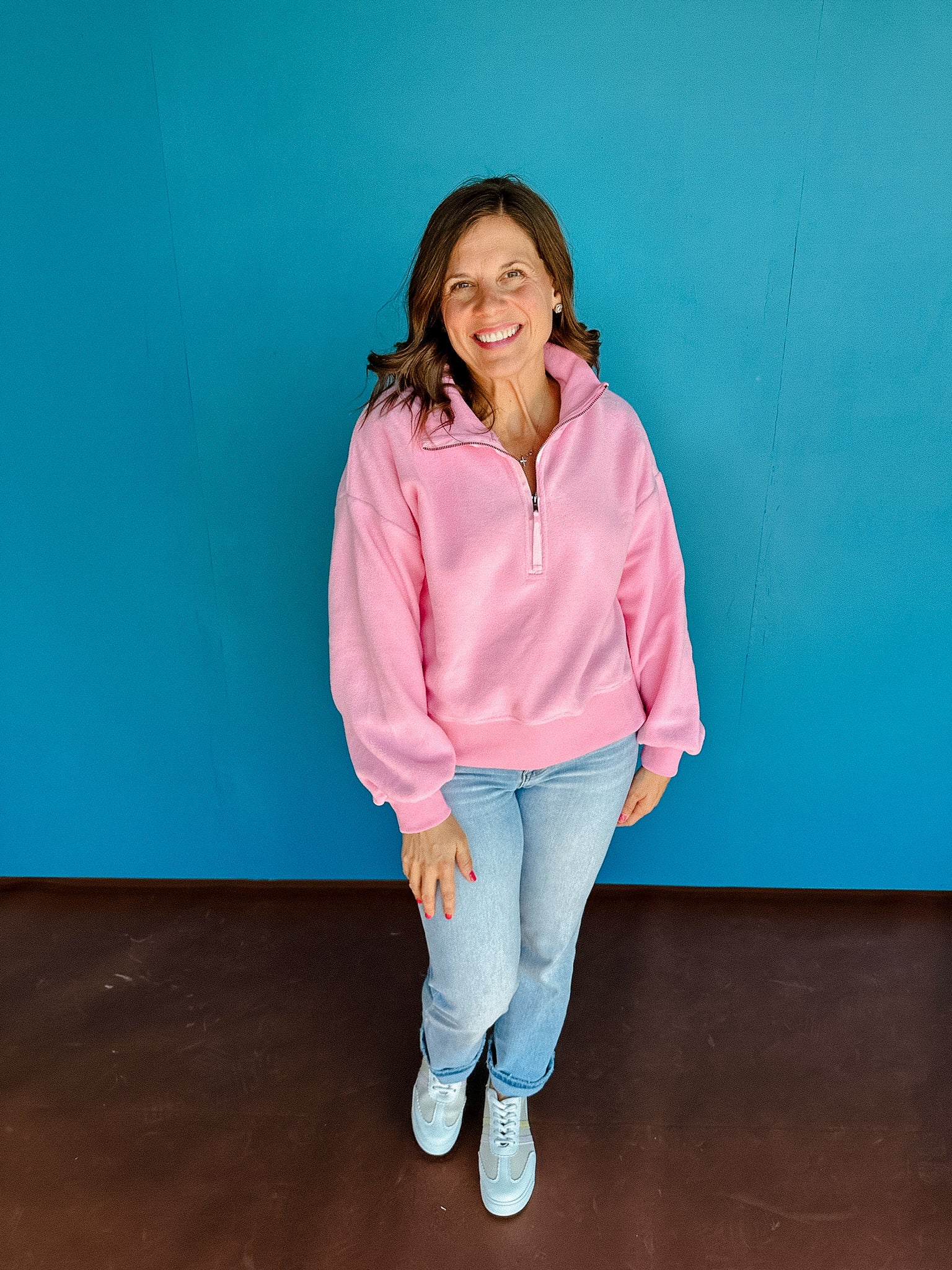 Staying In Entro Quarter Zip - Vibrant Clover