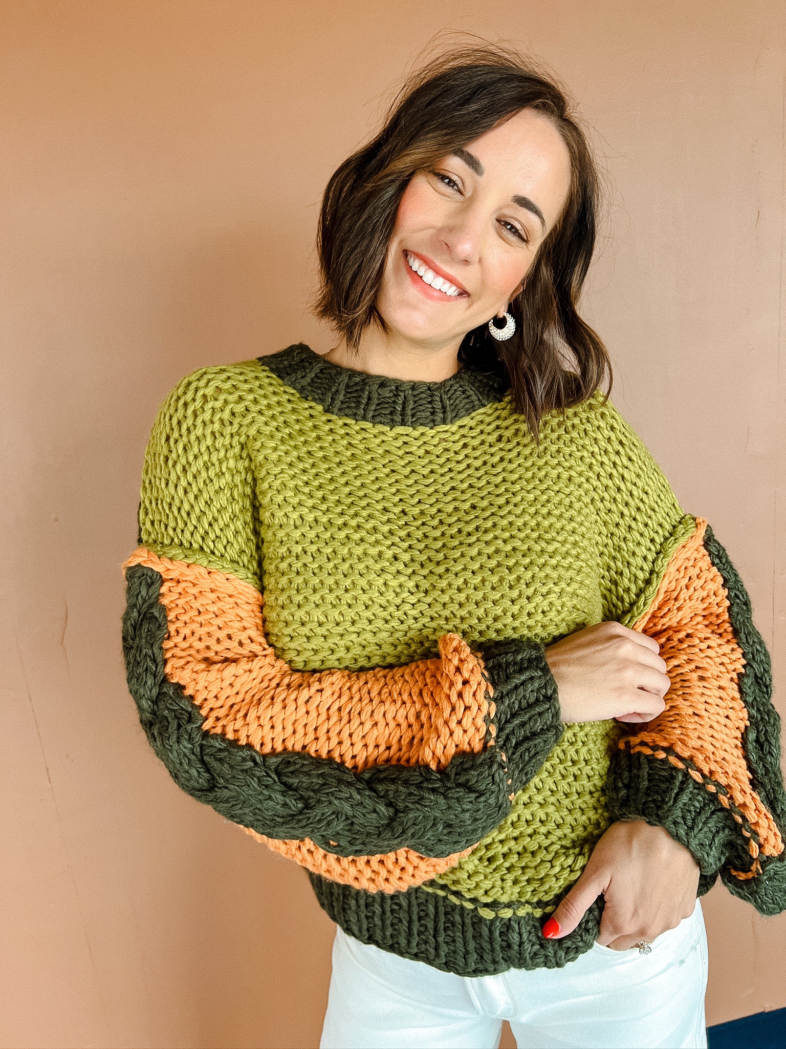 Good Intentions Chunky Knit Sweater - Olive