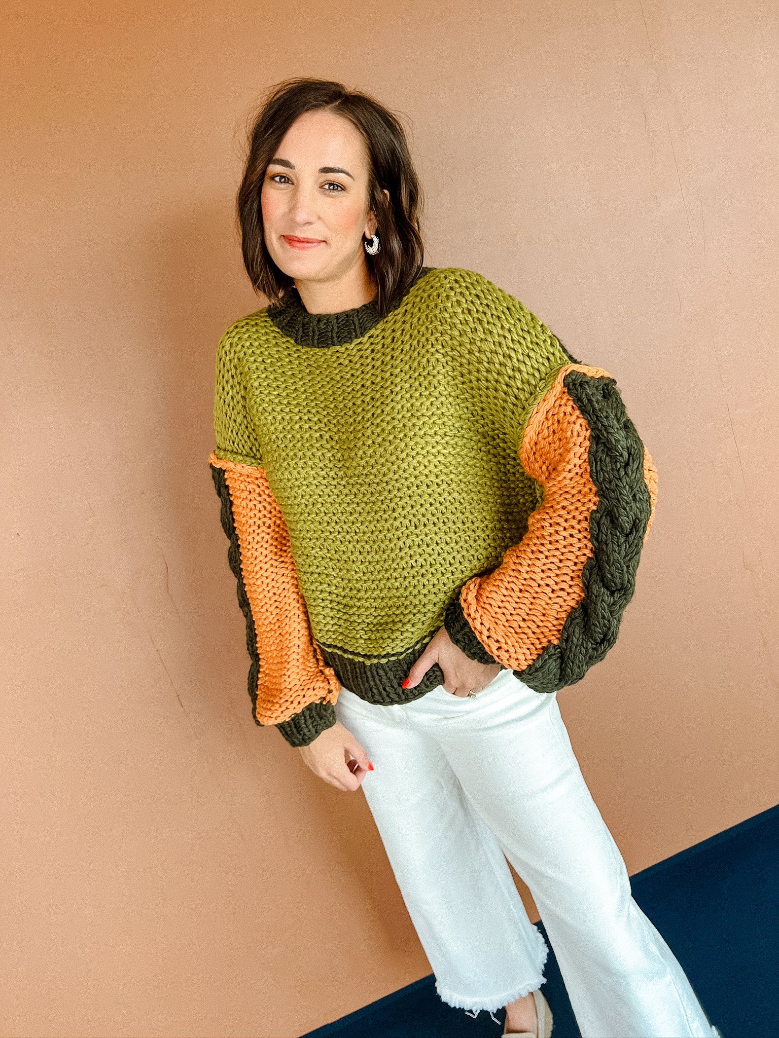 Good Intentions Chunky Knit Sweater - Olive