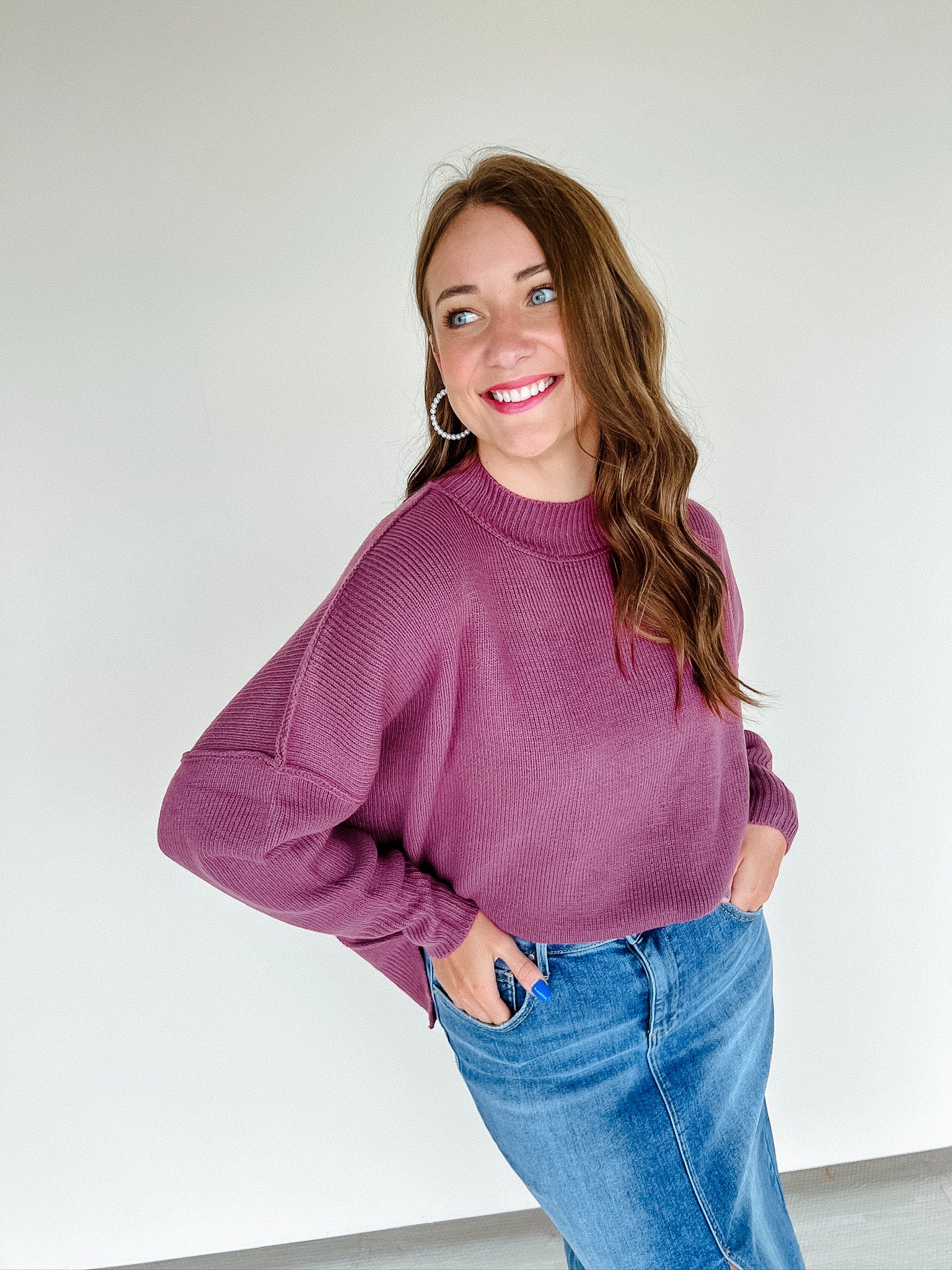 Stylish Bandit Oversized Sweater - Mauve