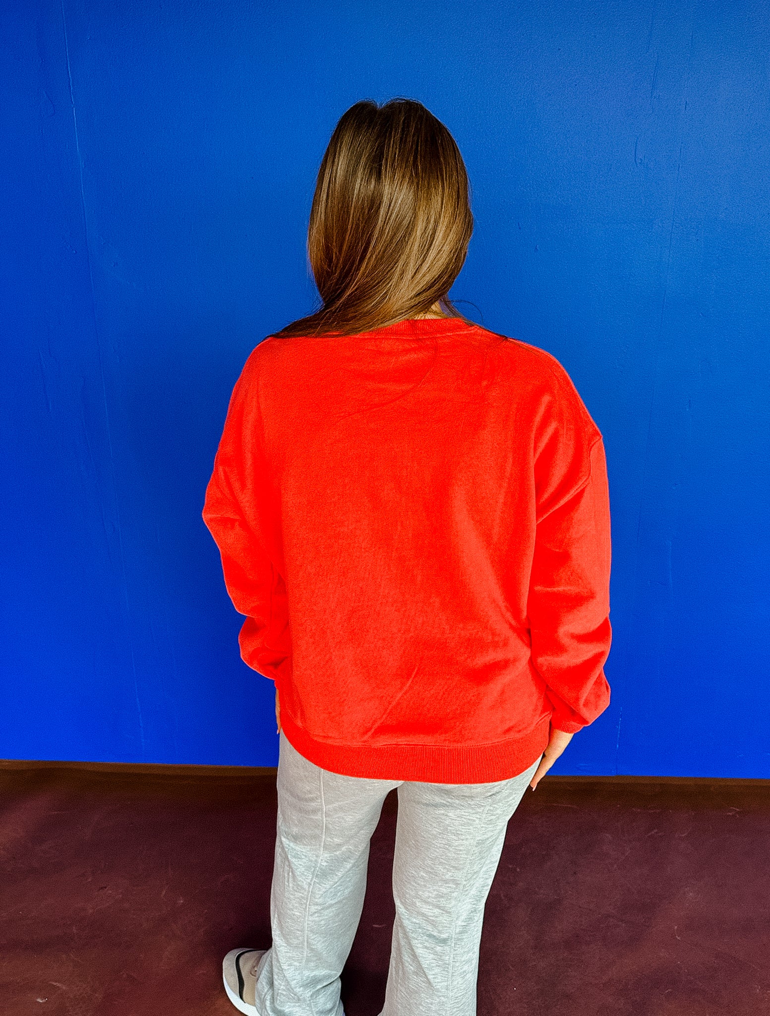 Staci Soft Fleece Sweatshirt - Warm Red