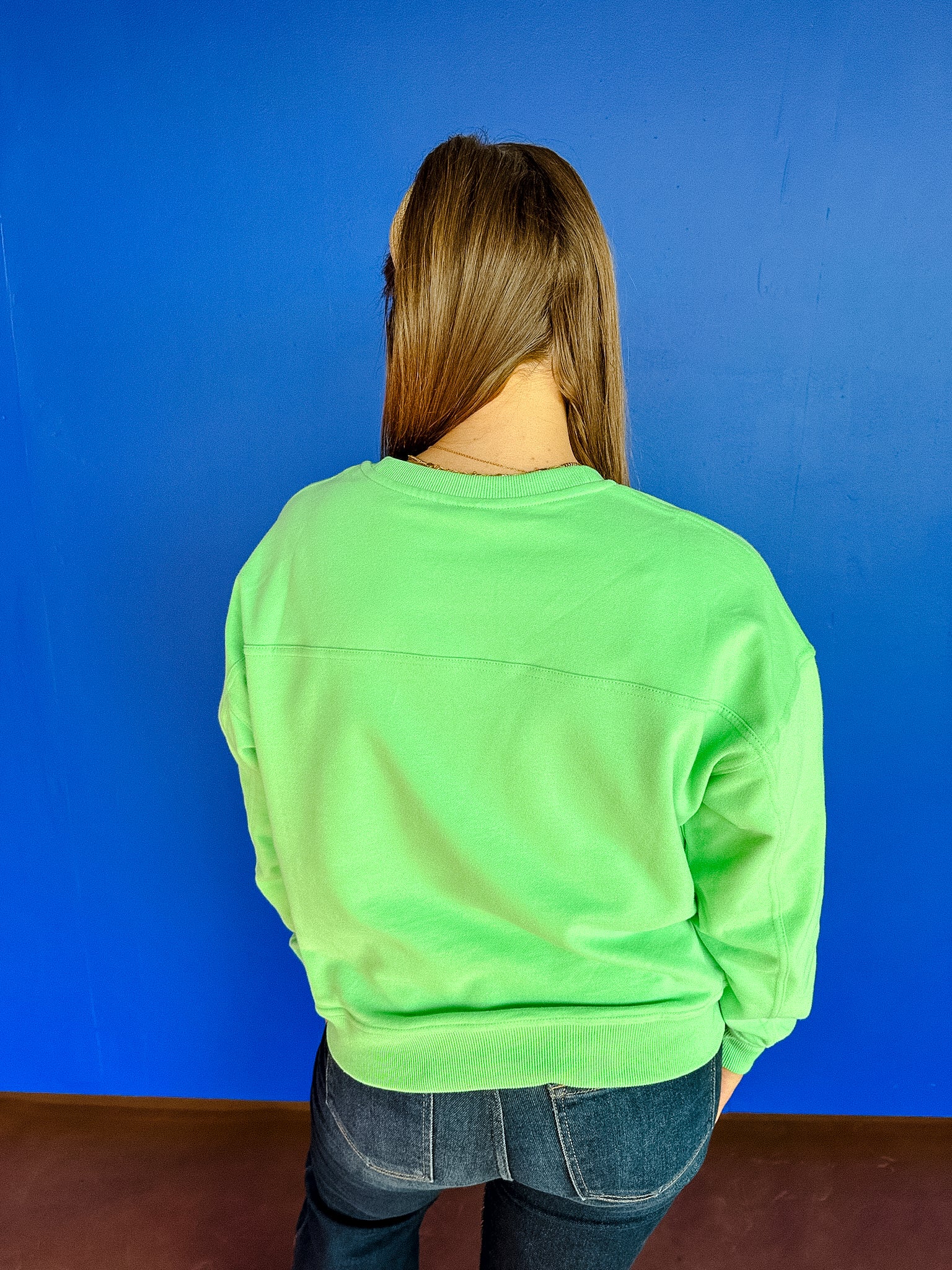 Oakland Zipper Detail Sweatshirt - Bright Green