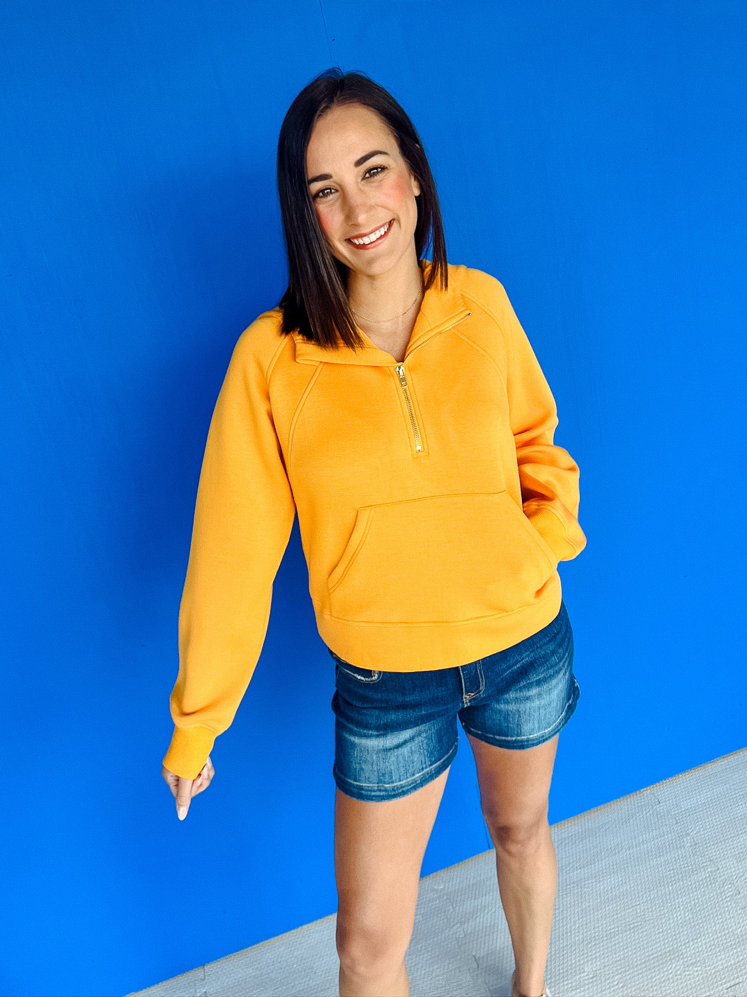 [Ellevate Basics] Siena Scuba Sweatshirt - Saffron