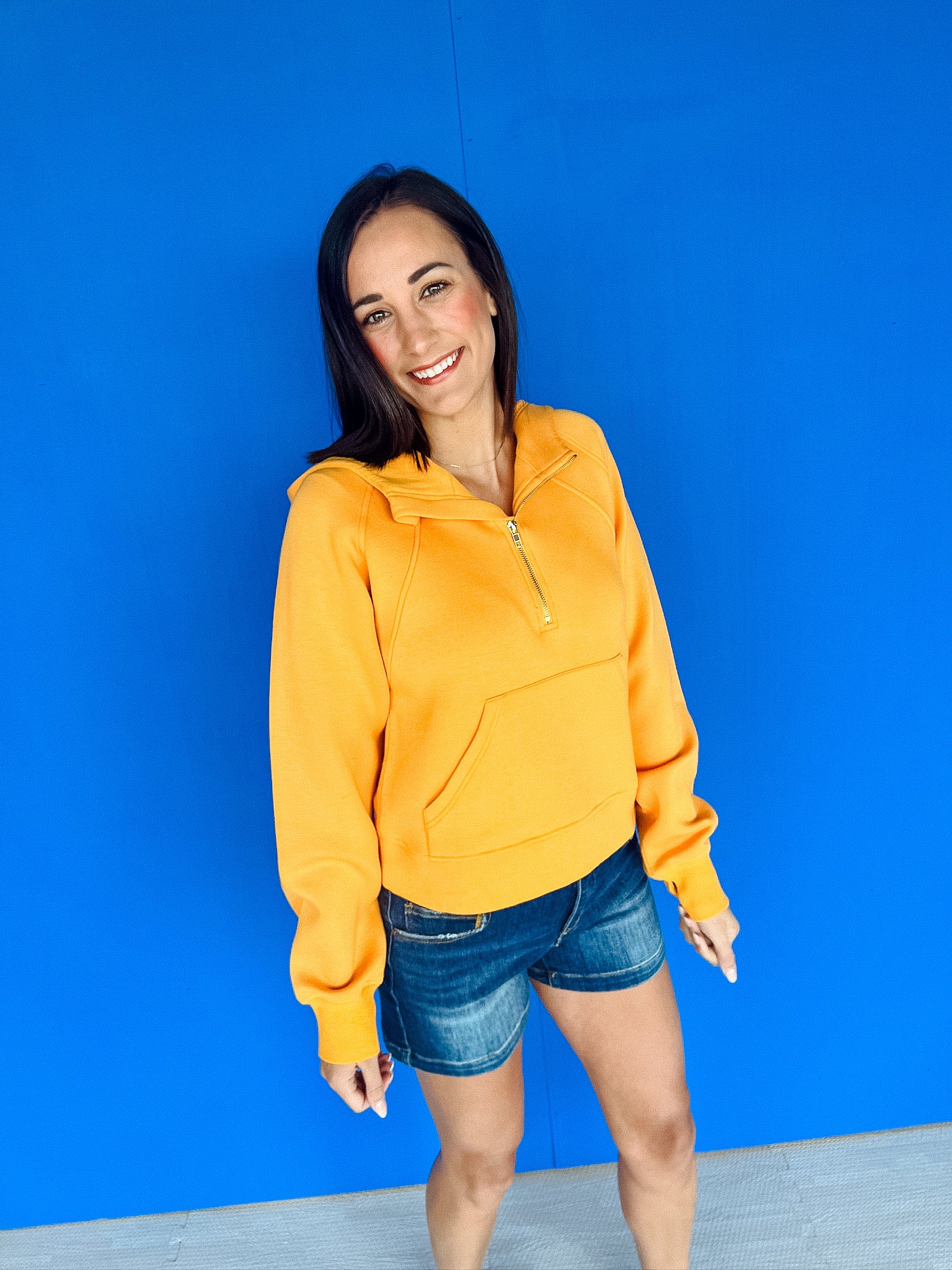 [Ellevate Basics] Siena Scuba Sweatshirt - Saffron