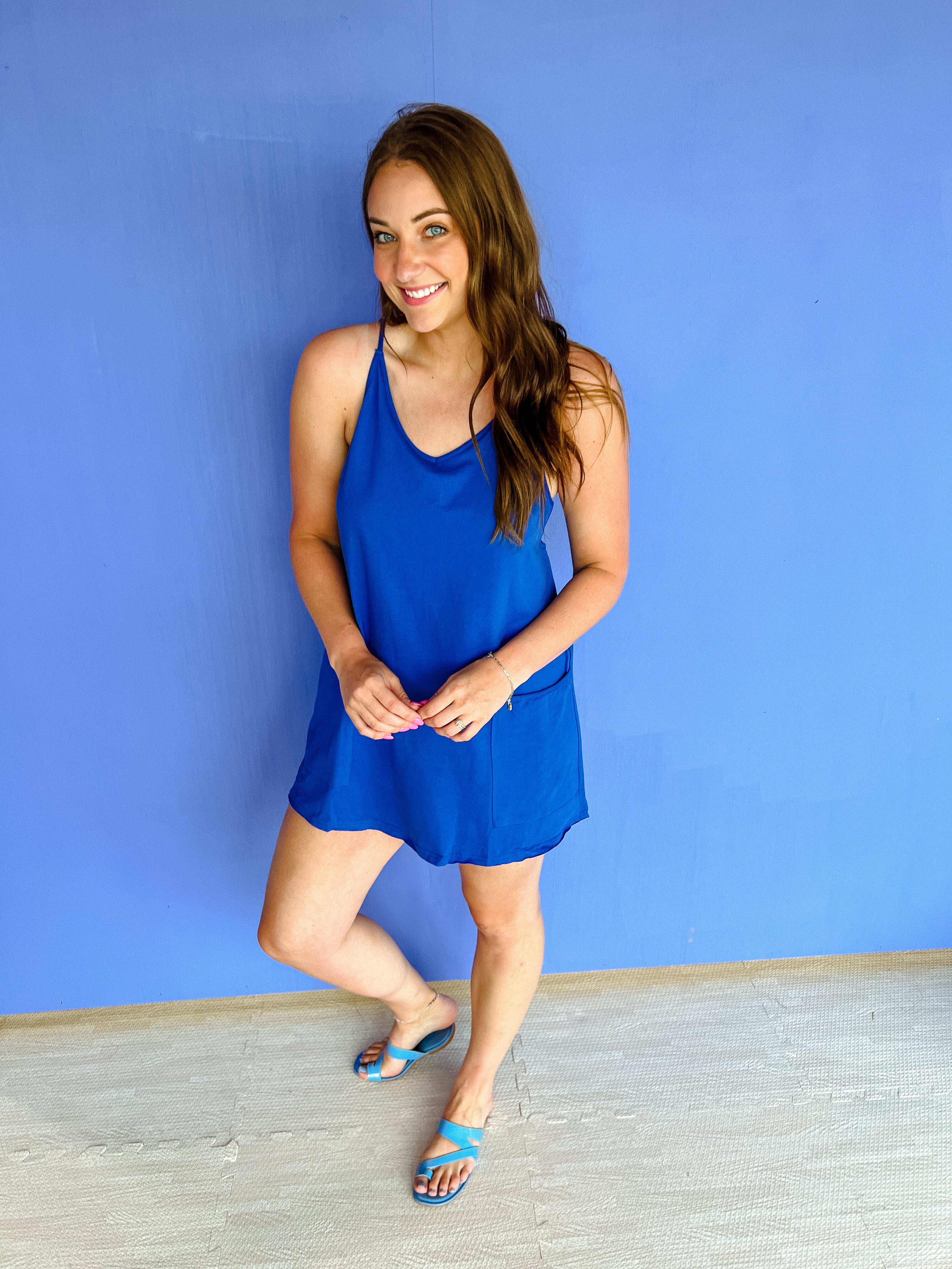 Molly Sporty Mini Dress - Delph/Bright Blue