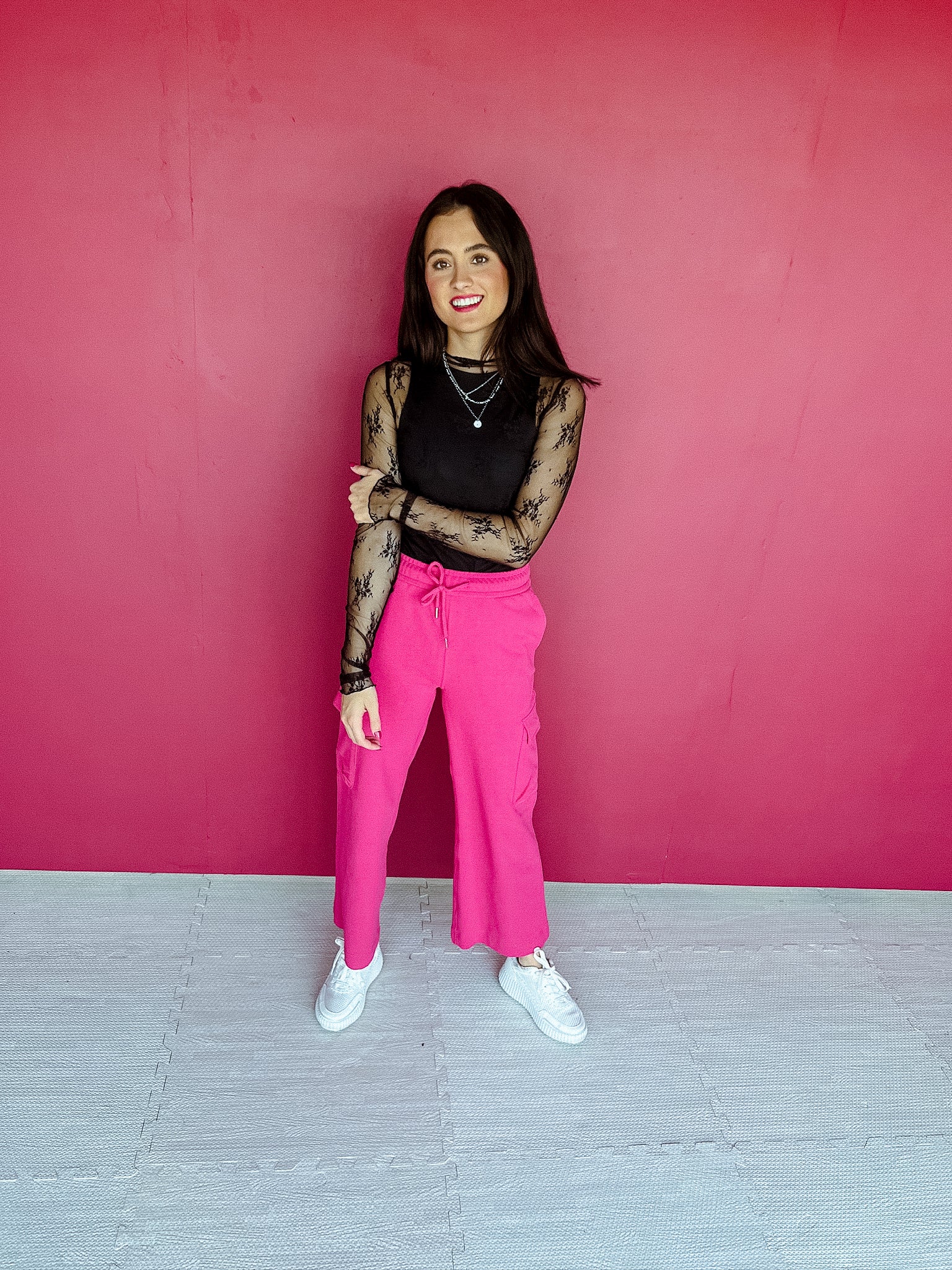 Laura Terry Cargo Pants - Fuchsia