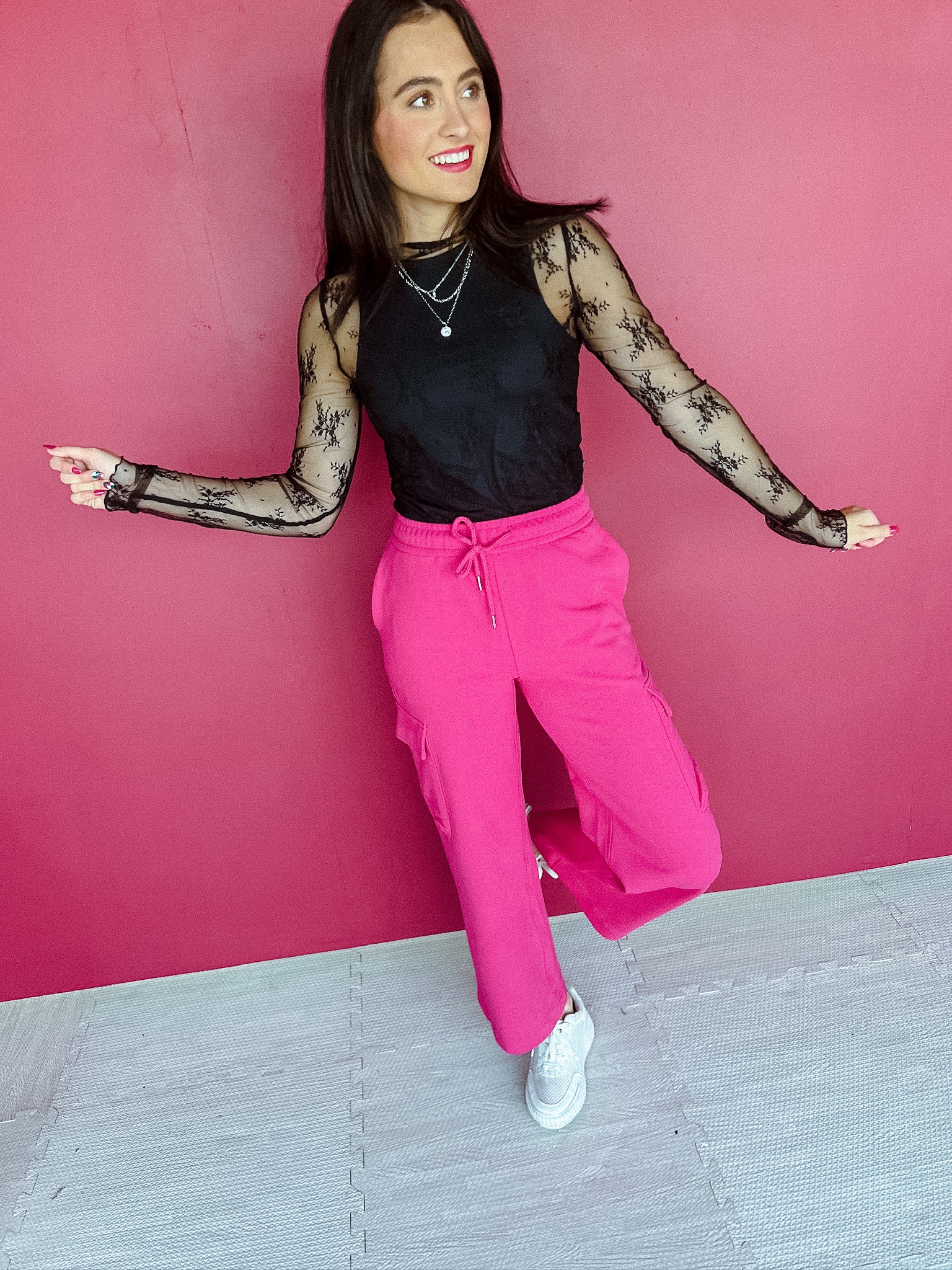 Laura Terry Cargo Pants - Fuchsia