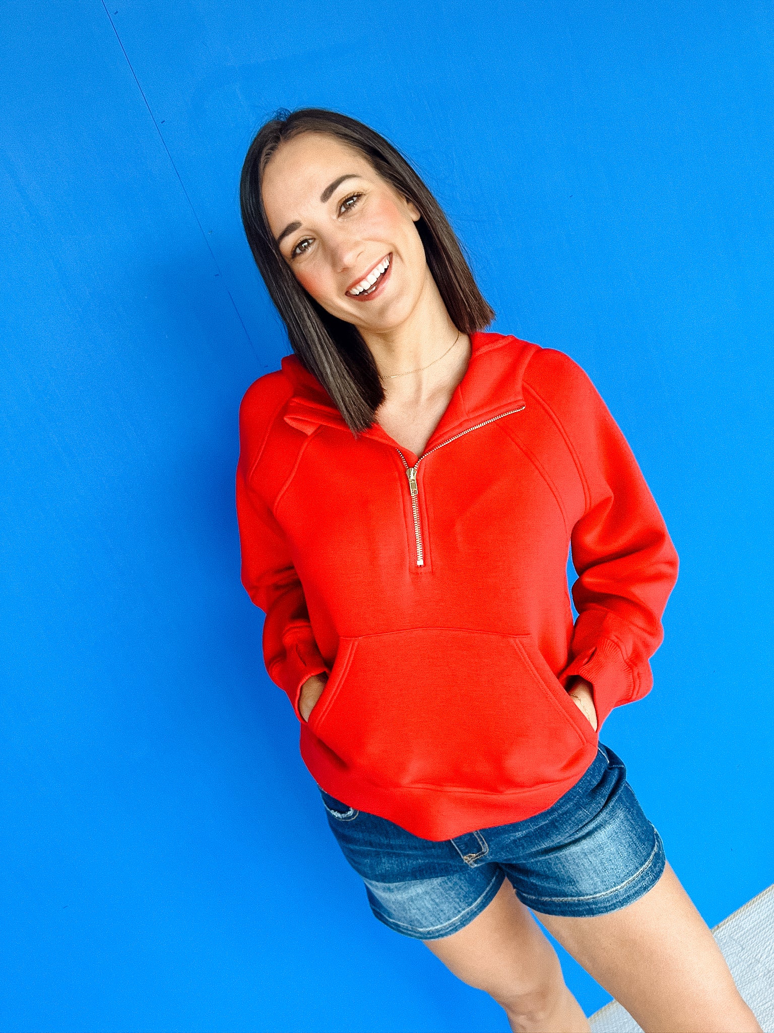 [Ellevate Basics] Siena Scuba Sweatshirt - True Red