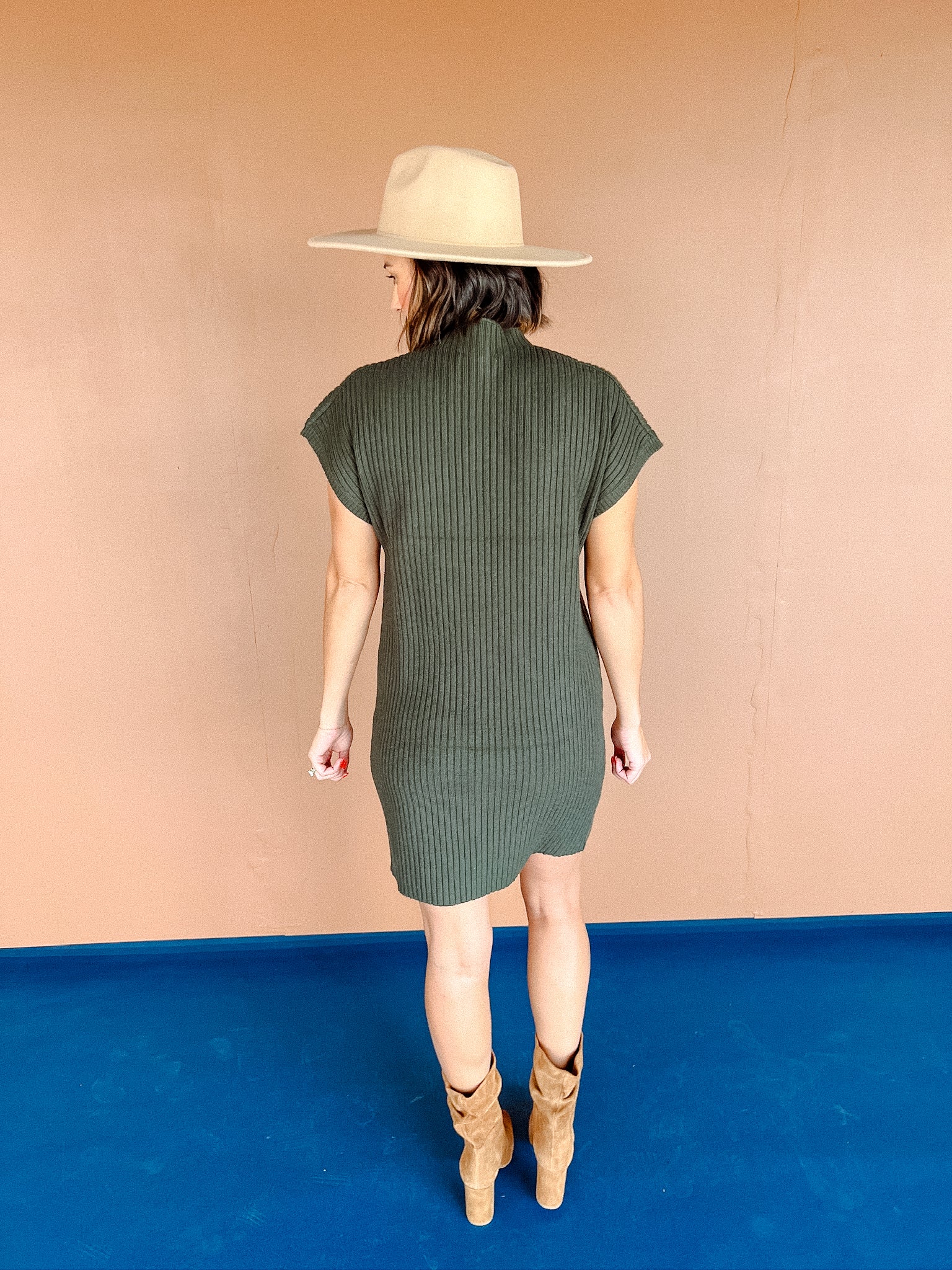 Annabelle Sweater Dress - Dark Olive