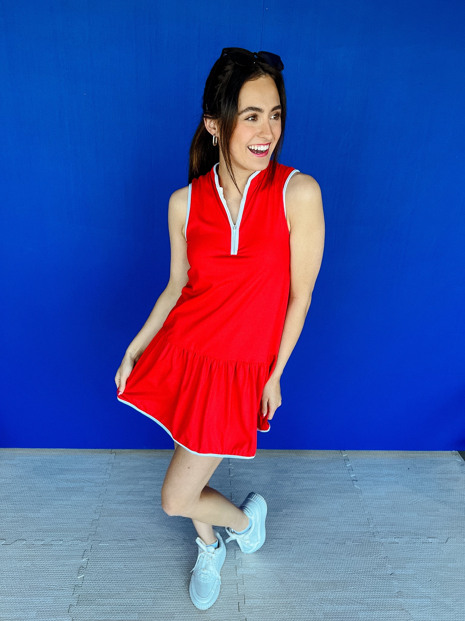 Sandy Shore Athleisure Dress - True Red