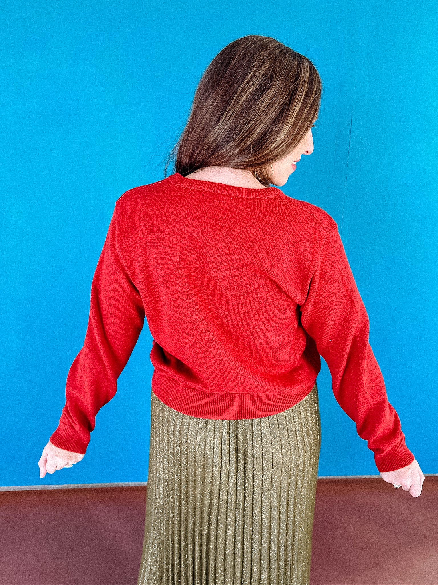 Mercy Ribbon Sweater - Brick