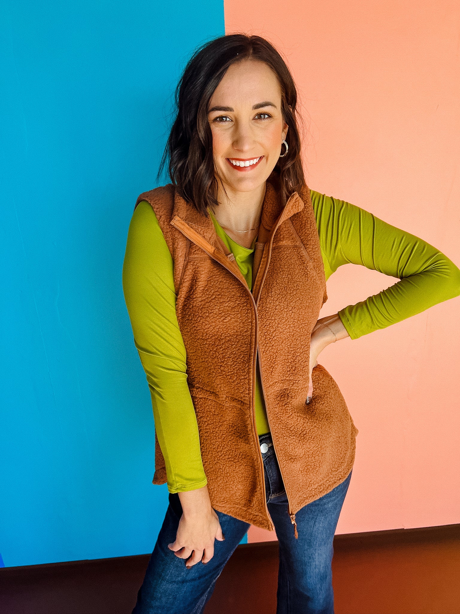 Kristin Fleece Vest - Rust