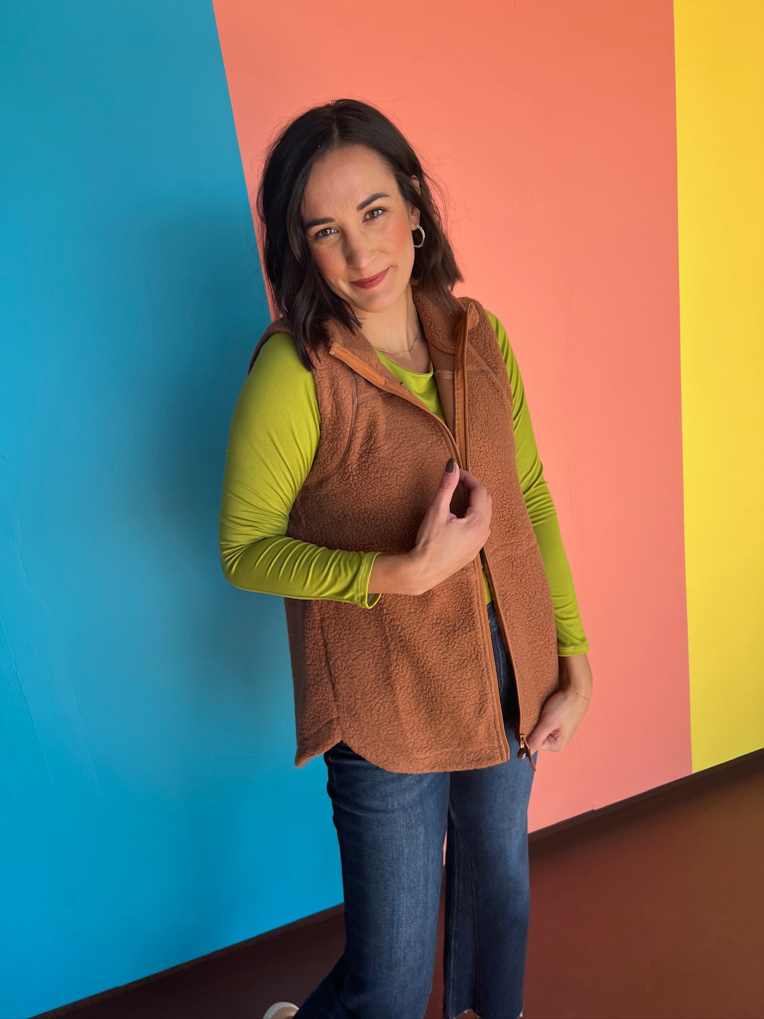 Kristin Fleece Vest - Rust