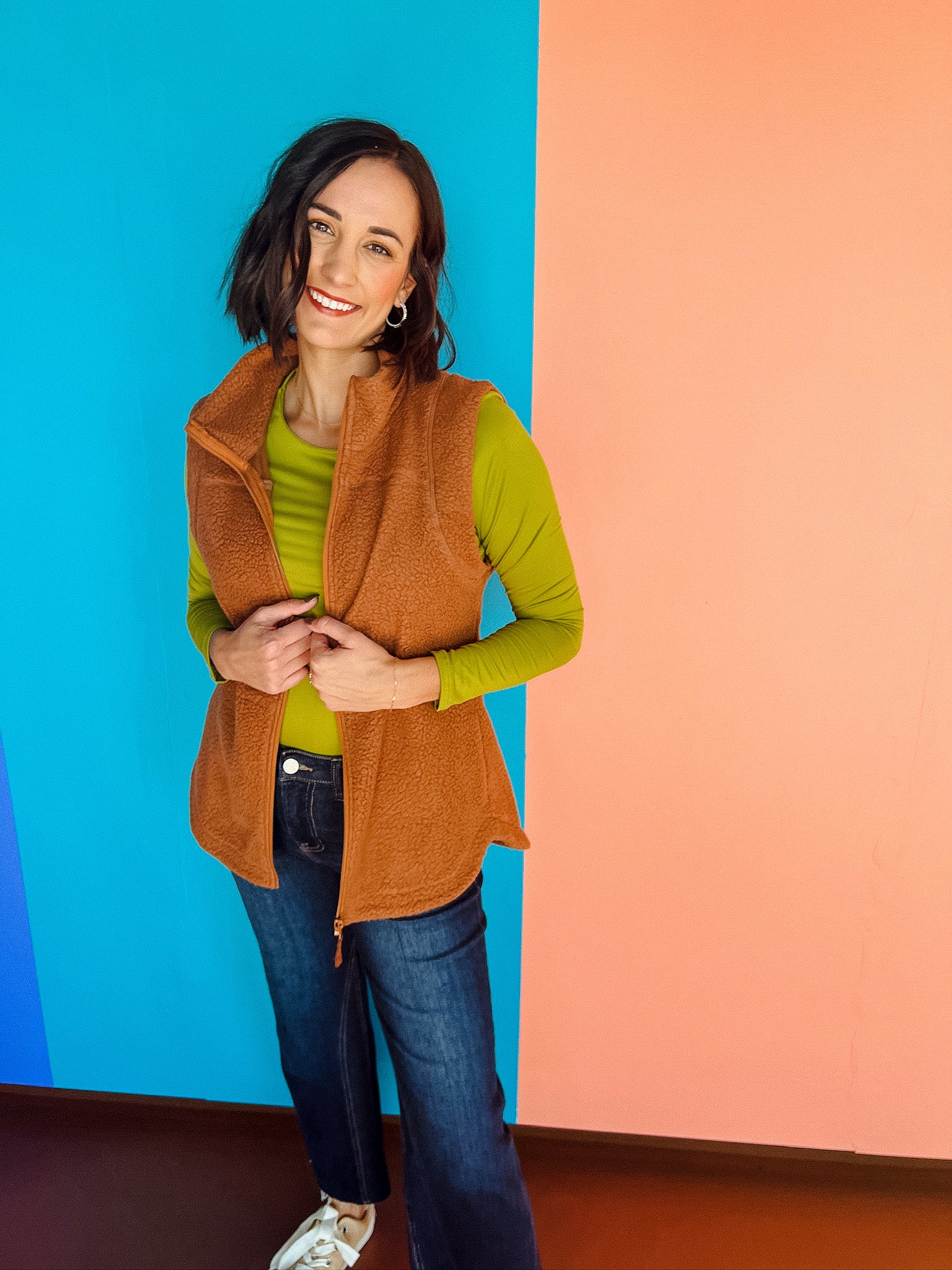 Kristin Fleece Vest - Rust